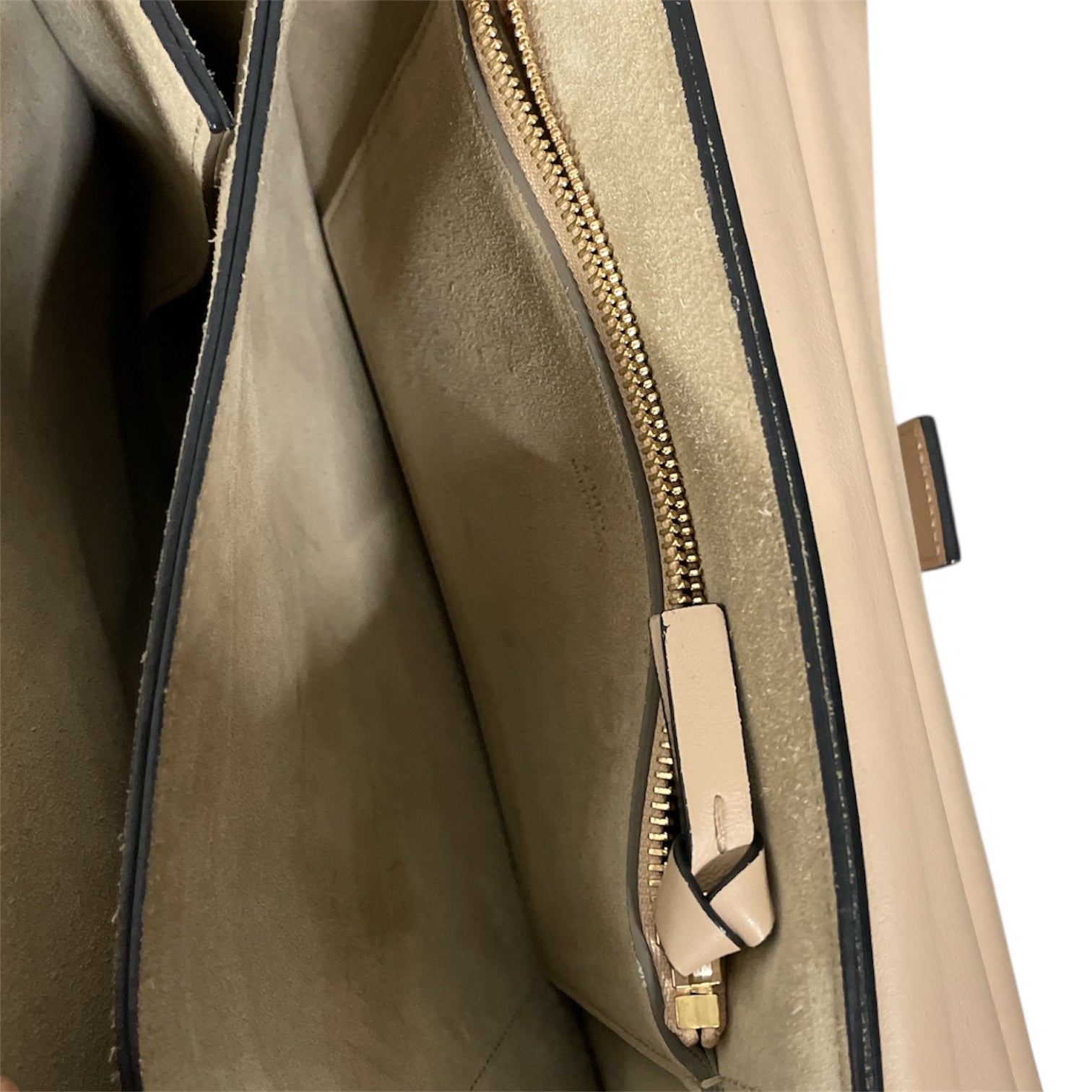 Chloe/Hand Bag/Leather/CRM/Gold Ring Suede view 5