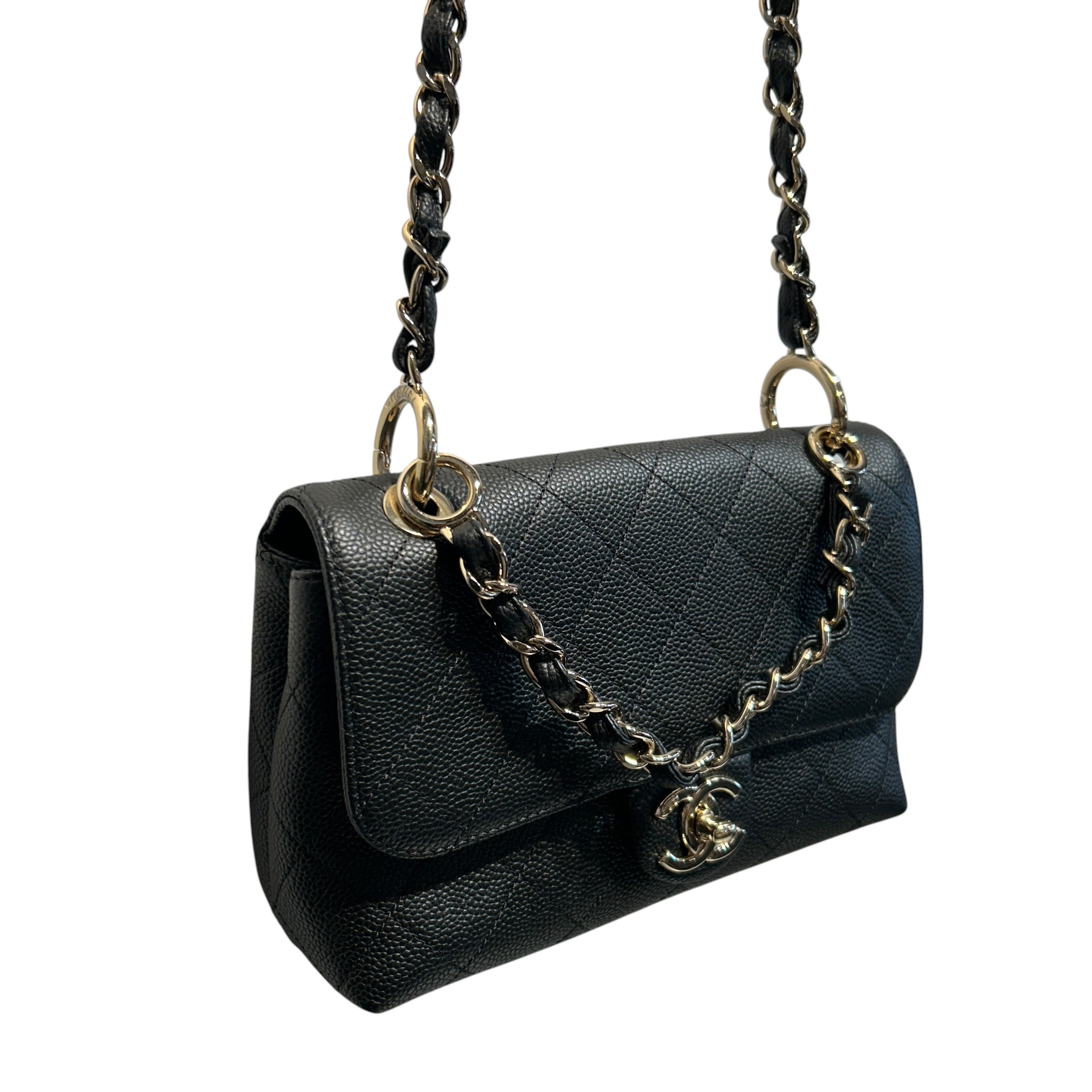 CHANEL/Bag/Leather/BLK/Caviar Quilted SIngle Flap view 6