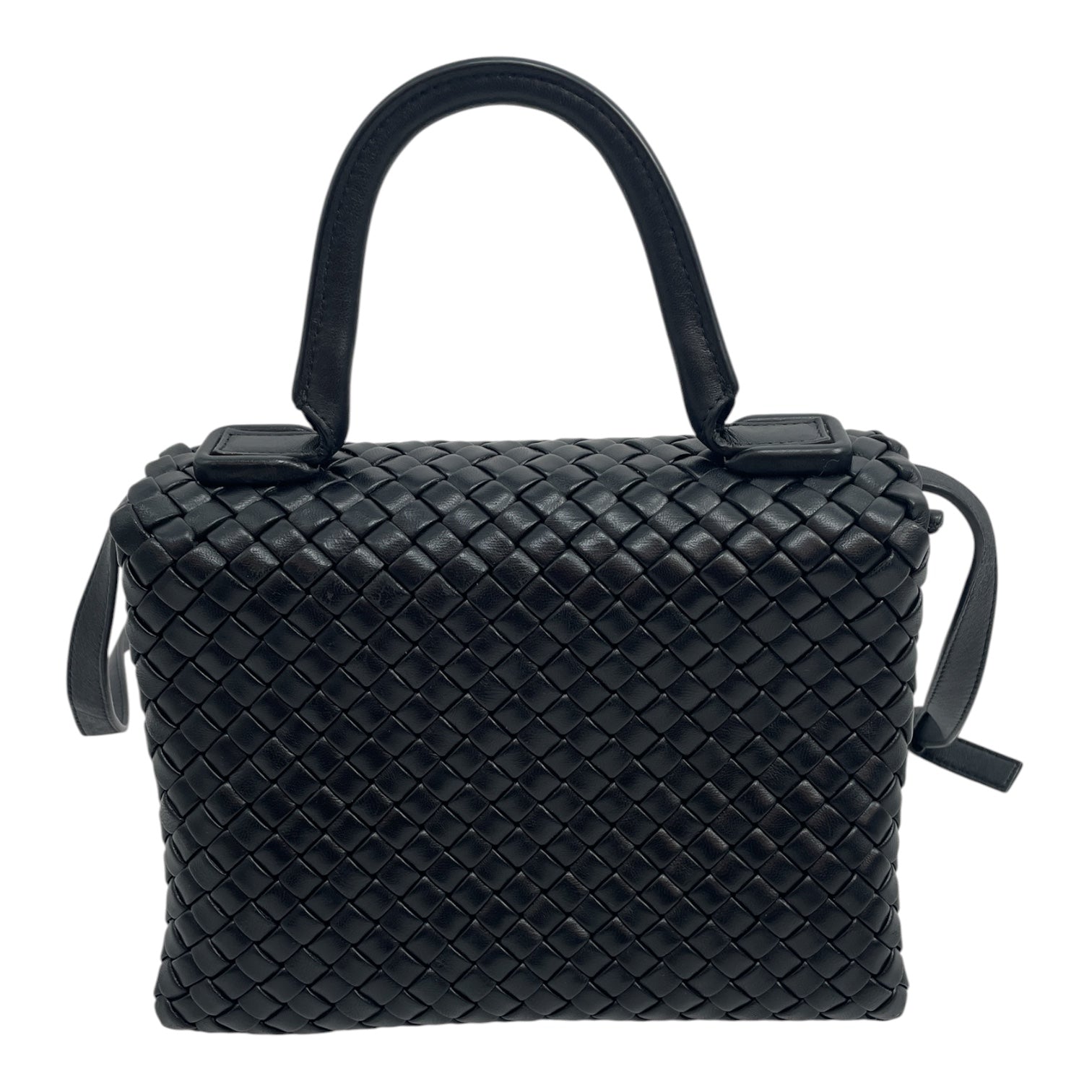 BOTTEGA VENETA/Cross Body Bag/Leather/BLK/PATTI TOP HANDLE\WOVEN view 3