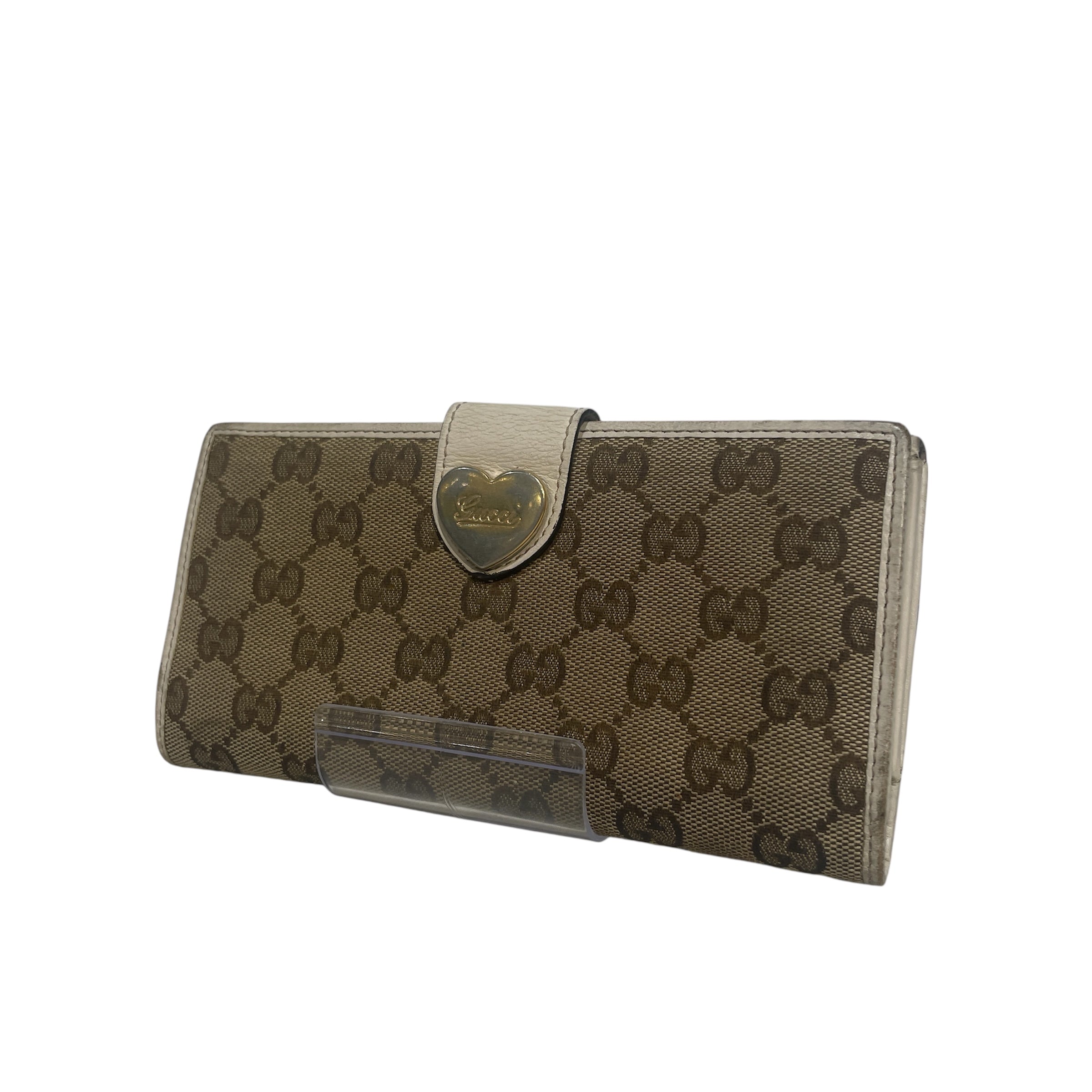 GUCCI/Long Wallet/Monogram/Cotton/BRW/Heart long wallet view 1