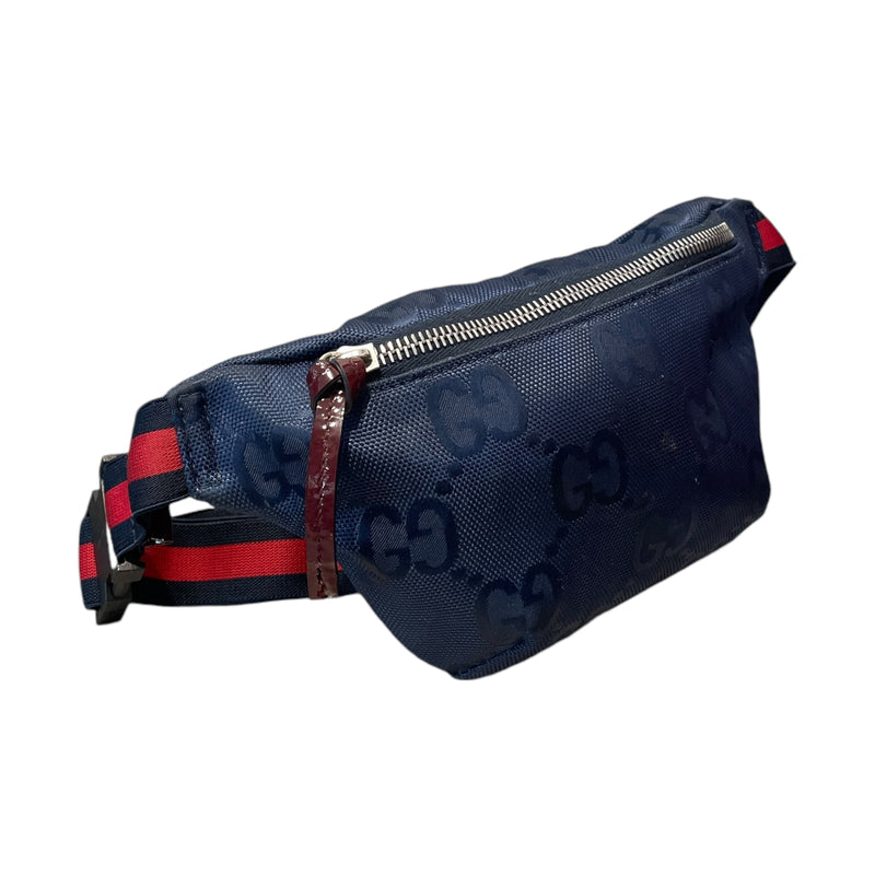 GUCCI/Fanny Pack/Monogram/Nylon/BLU/WEB OFF THE GRID