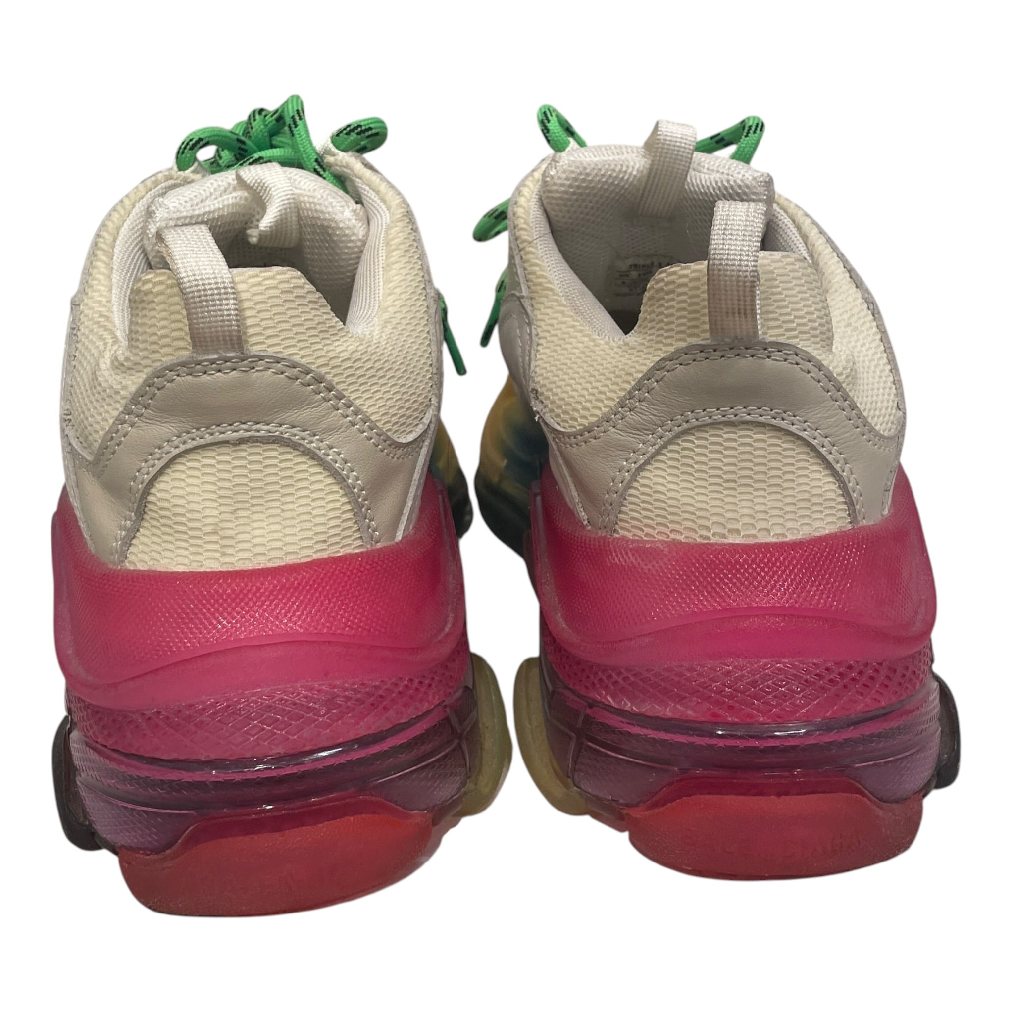 BALENCIAGA/Low-Sneakers/EU 43/Nylon/WHT/RAINBOW SOLE view 3