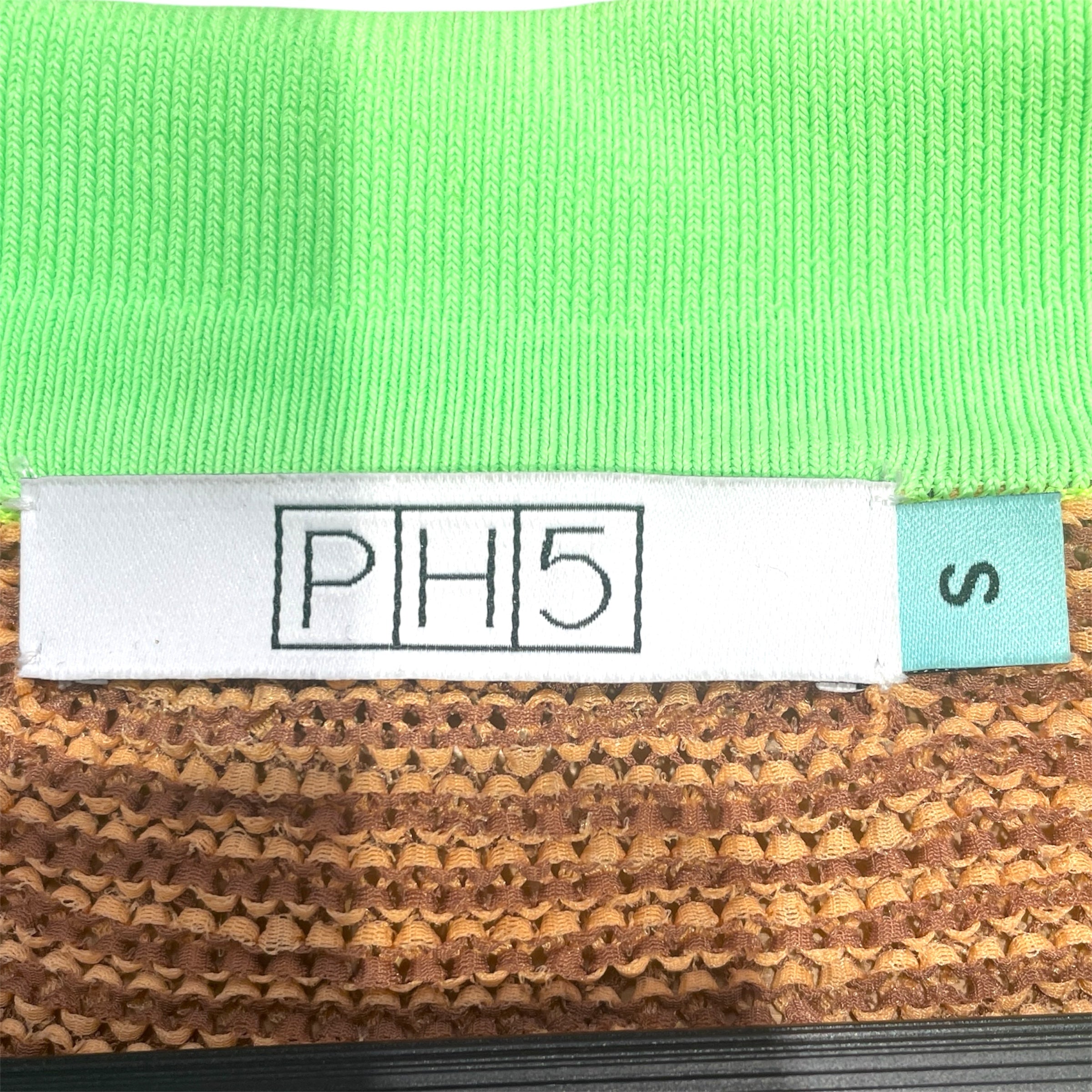PH5/Blouse/S/Nylon/BEG/neon collar, open knit view 3