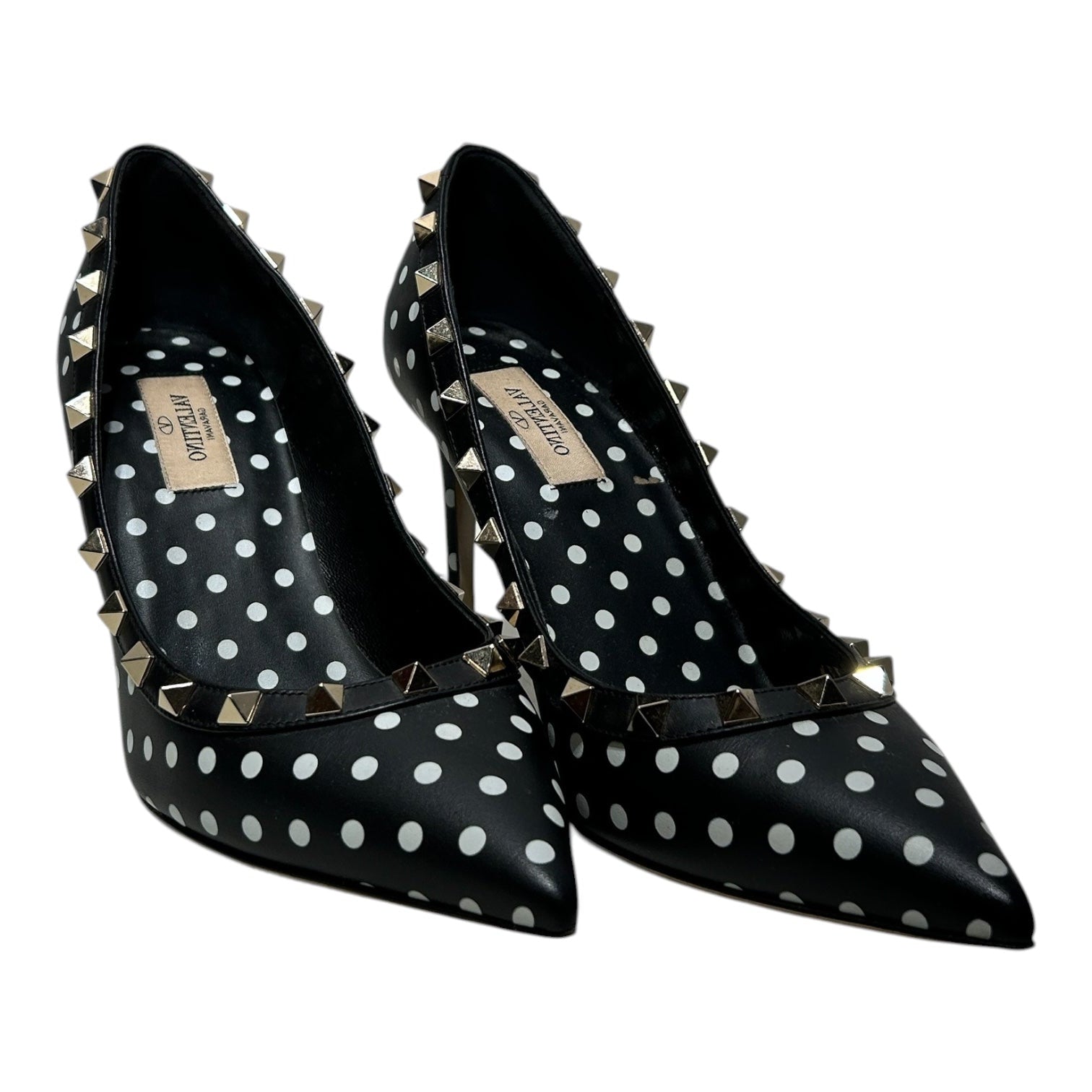 VALENTINO/Heels/US 6.5/Polka dot/BLK/STUDDED POLKA DOT view 1