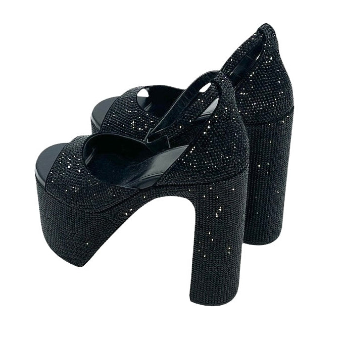 BALENCIAGA/Heels/EU 39/BLK/CAMDEN SANDAL BLACK CRYSTAL view 2