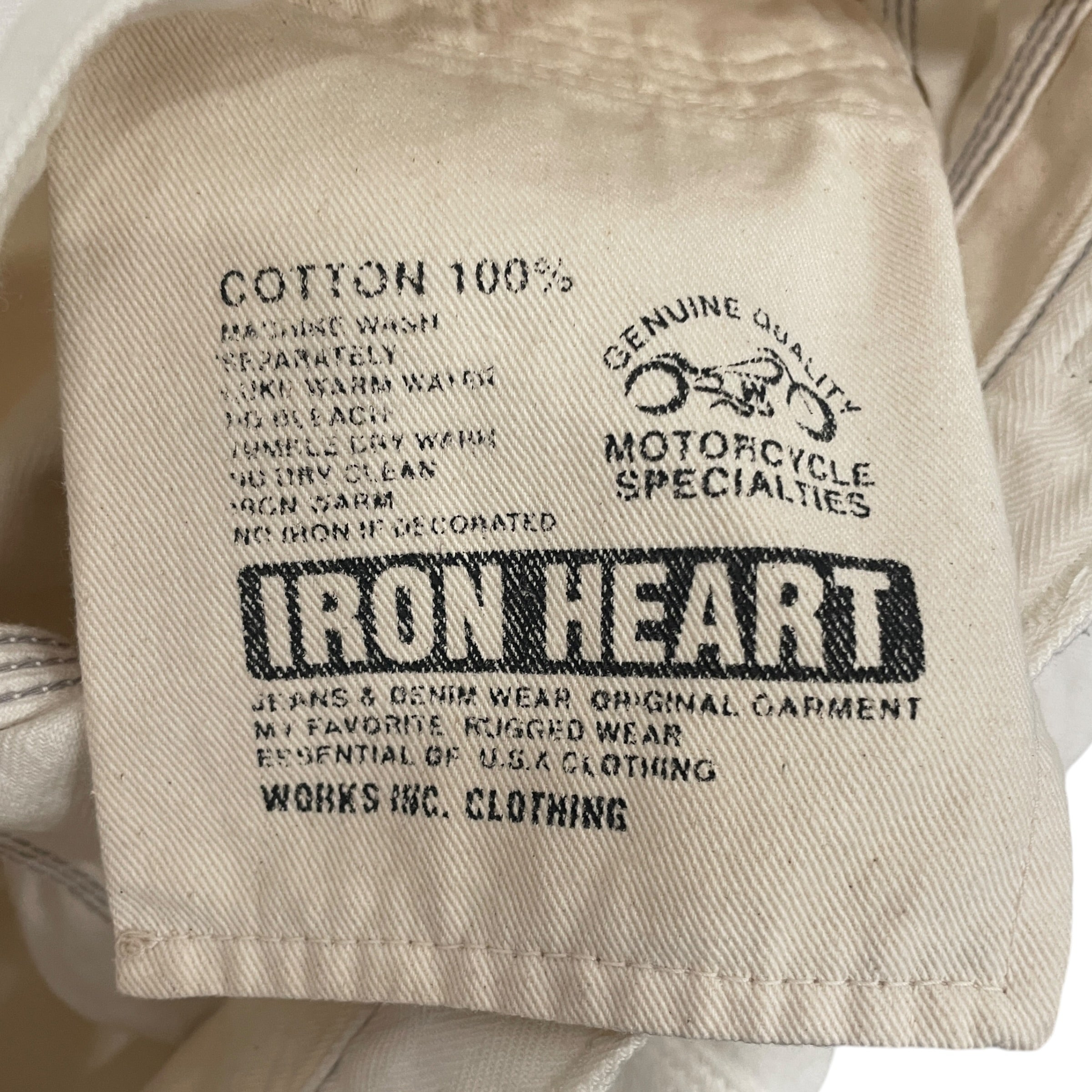 IRON HEART/Straight Pants/28/Denim/WHT/DOUBLE KNEE view 3