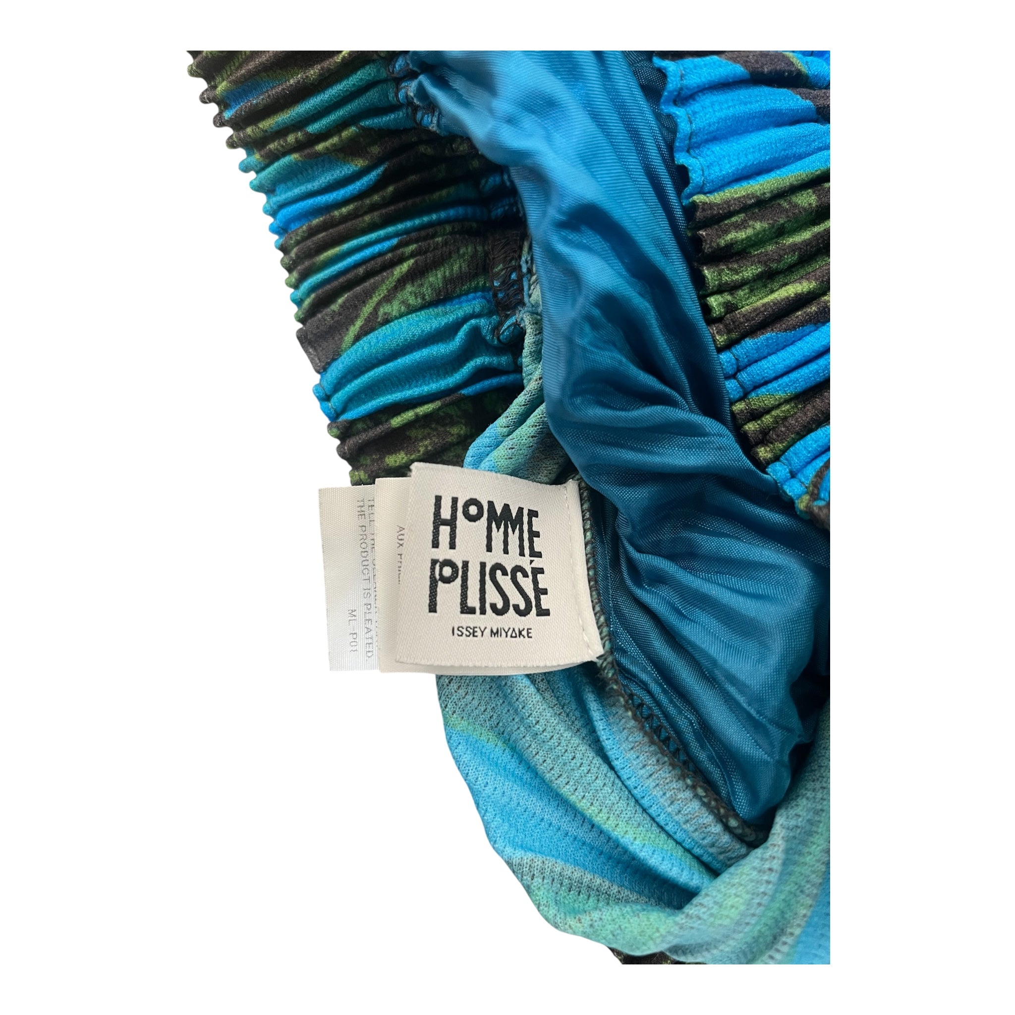 ISSEY MIYAKE/Pants/1/Polyester/BLU/Camouflage/HOMME PLISSE CAMOUFLAGE PANTS view 3
