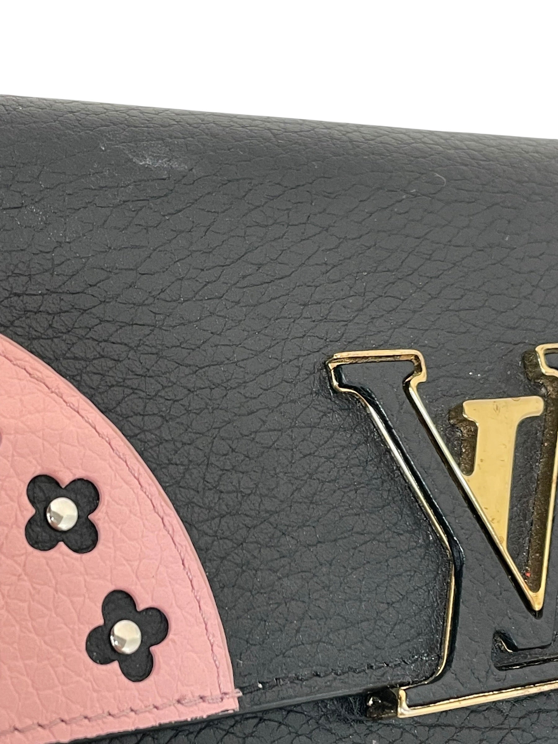 LOUIS VUITTON/Long Wallet/Leather/BLK/L's/taurillon leather capucines view 6