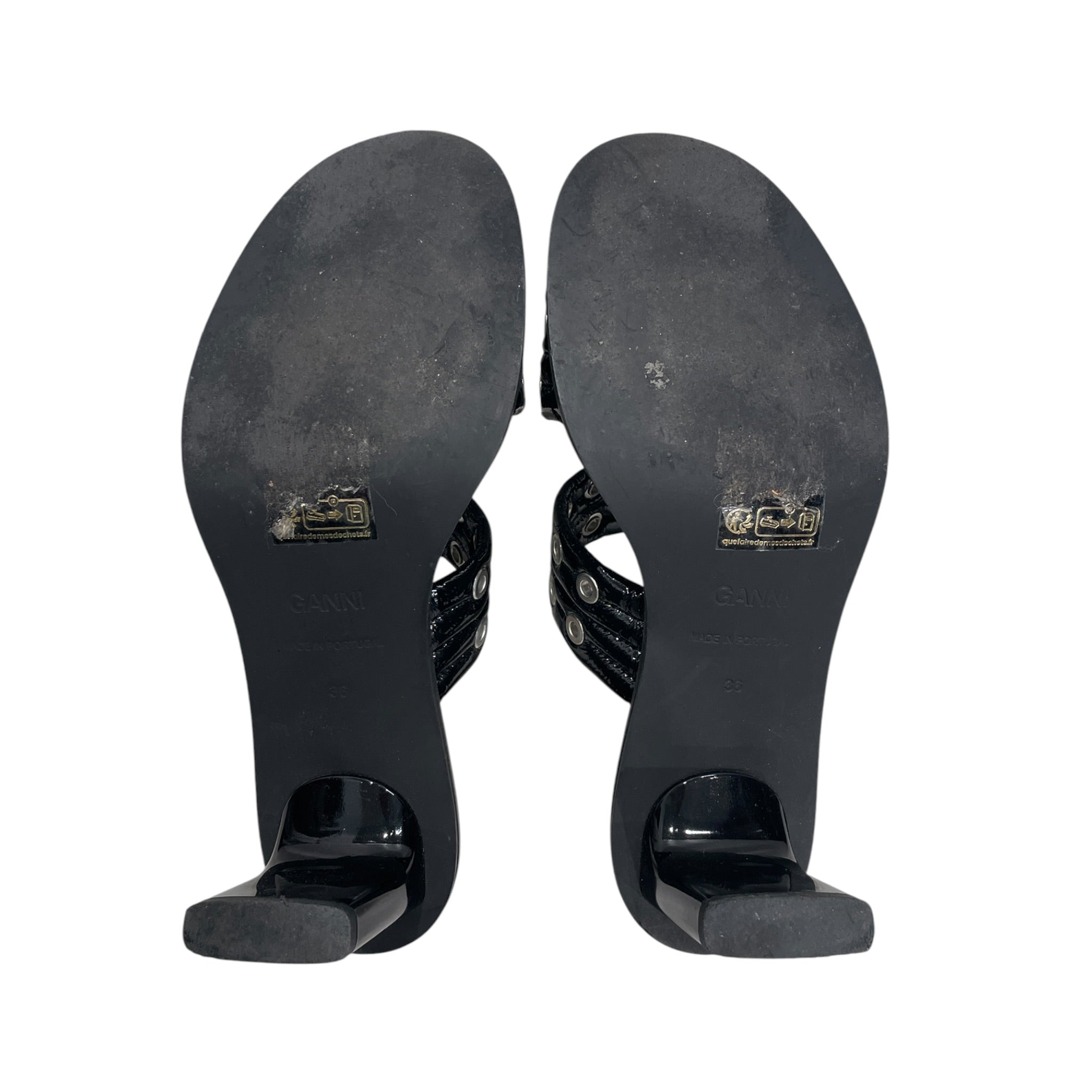 GANNI/Heels/EU 36/Acrylic/BLK/SILER BUCKLE GROMIT HARDWEAR view 4