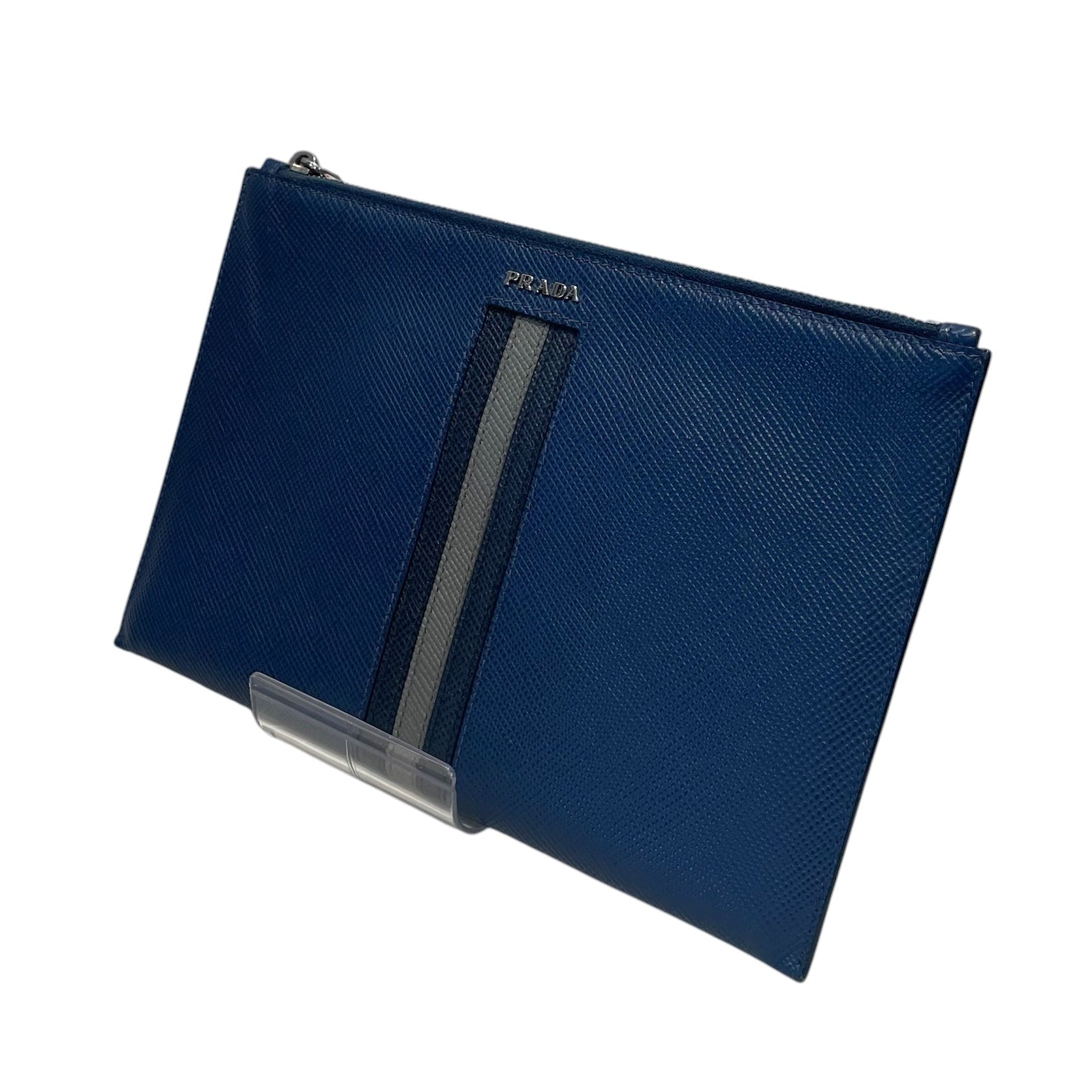 PRADA/Clutch Bag/Leather/NVY/SAFFIANO CLUTCH view 1