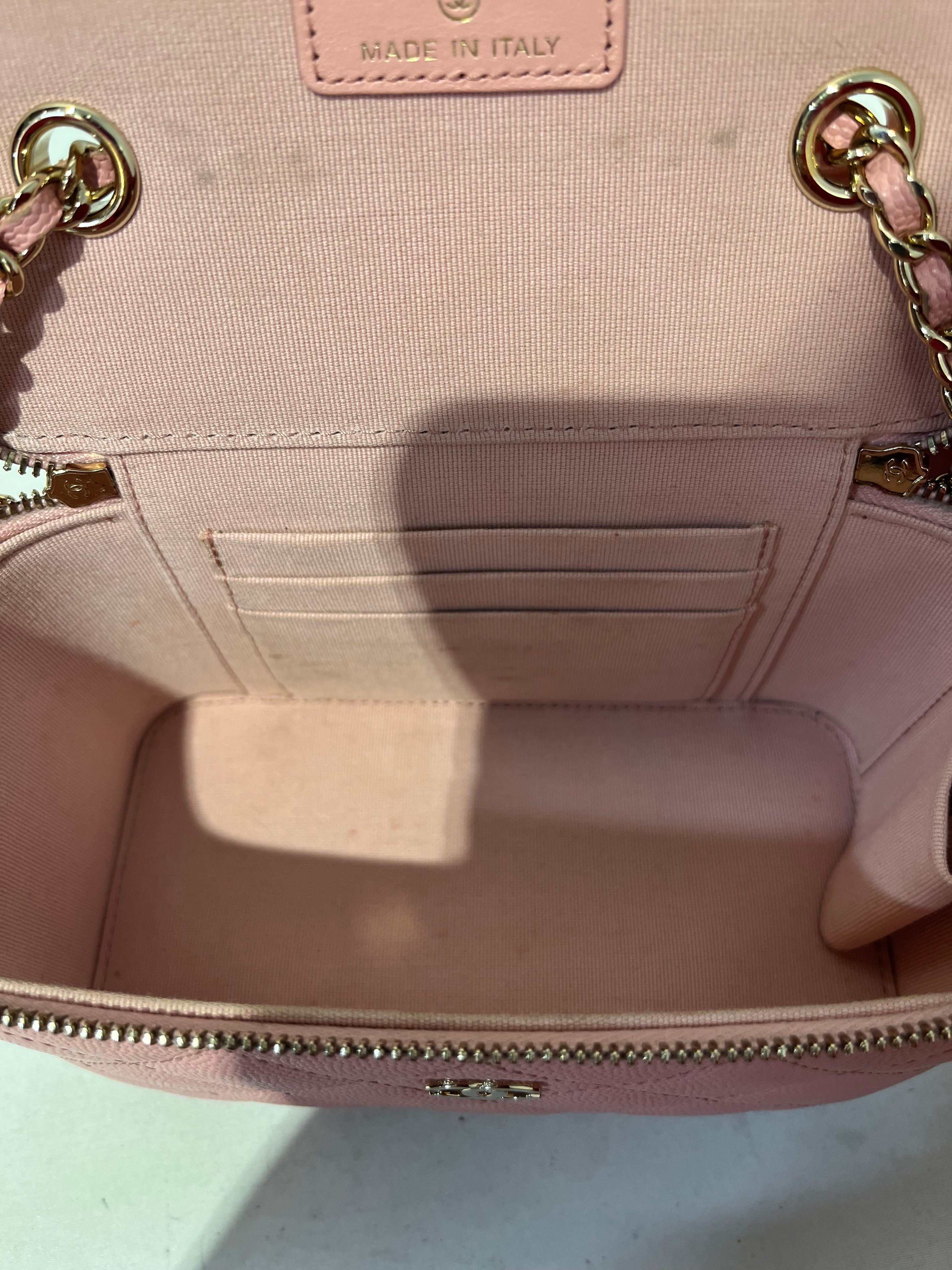CHANEL/Cross Body Bag/Leather/PNK/318816634 CAVIAR VANITY BAG view 7