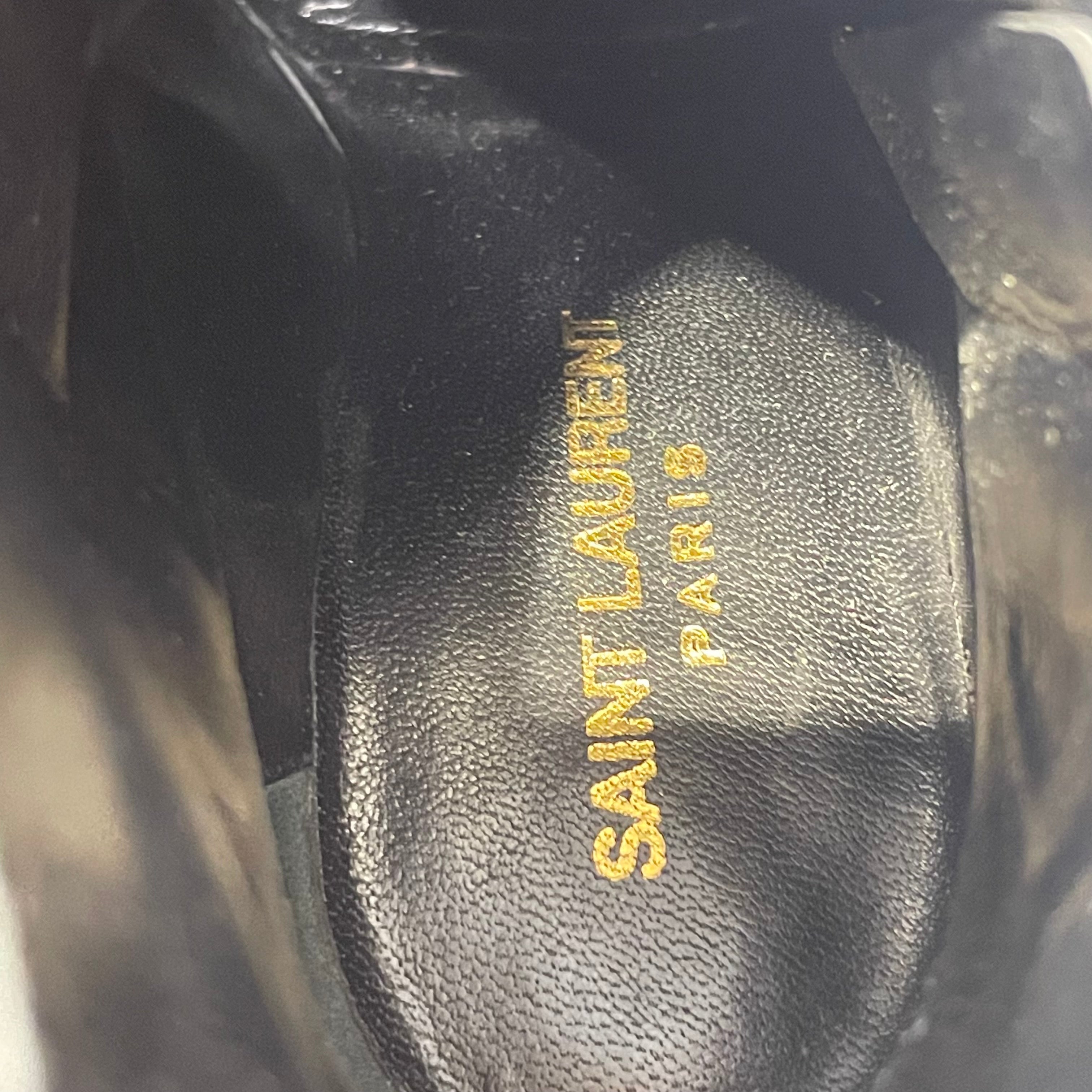 SAINT LAURENT/Heels/EU 35.5/Leather/BLK/sil hardware/ysl logo zipper view 3