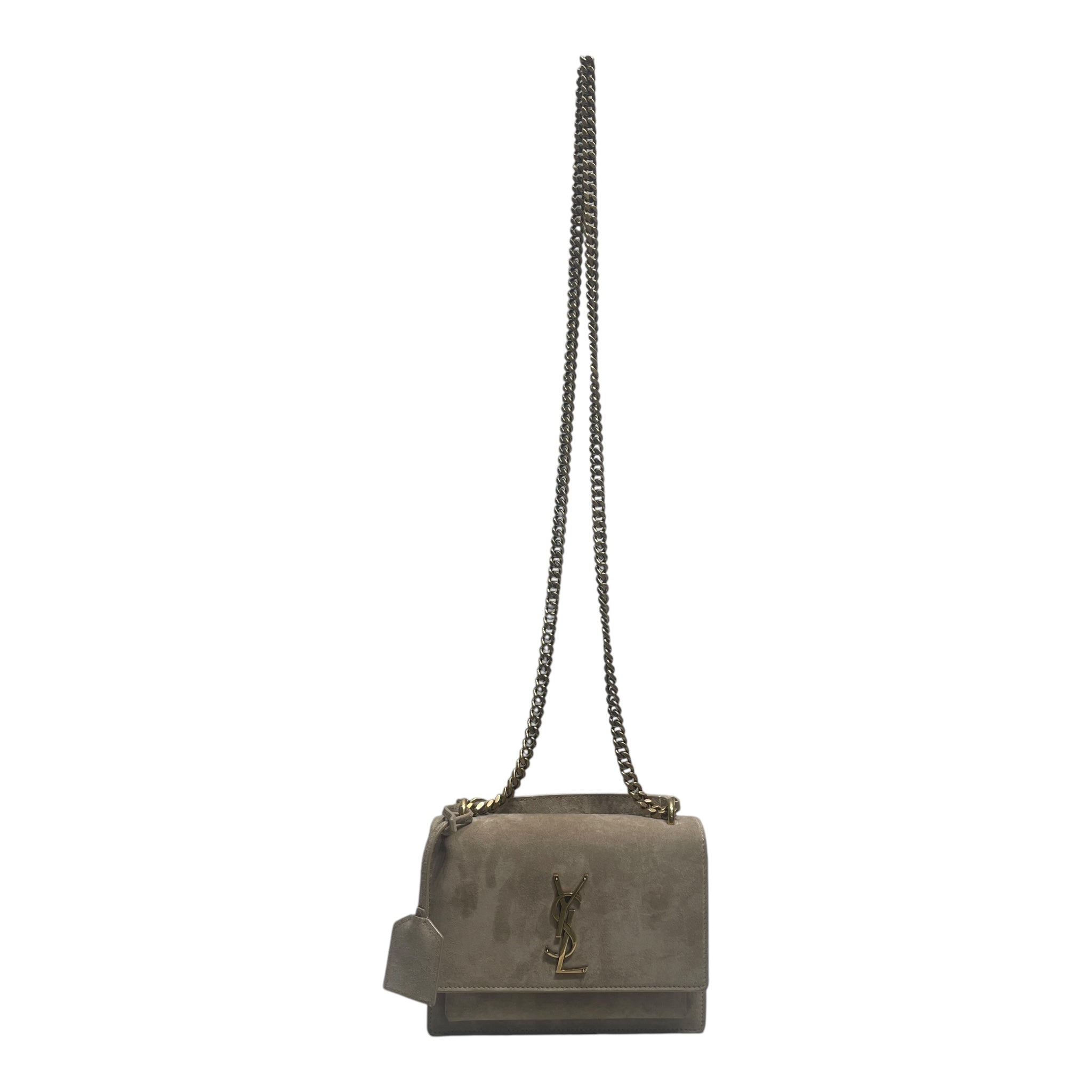 YVES SAINT LAURENT/Hand Bag/OS/Suede/KHK/Matt Gold Suede view 1
