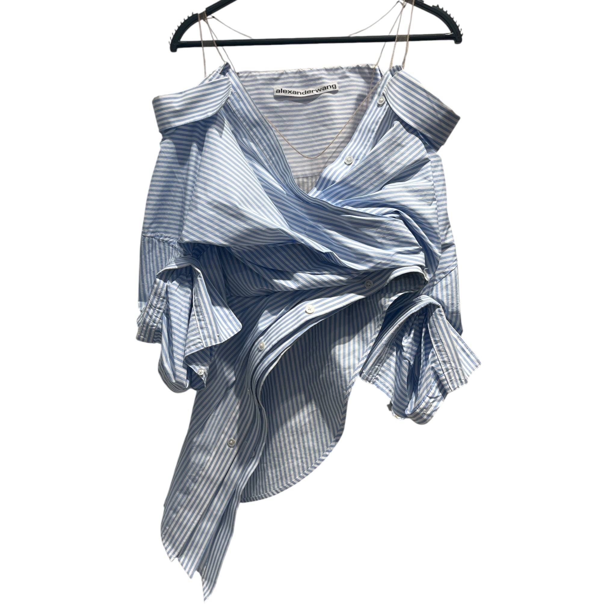 Alexander Wang/LS Blouse/2/Stripe/Cotton/BLU/ASYMMETRIC LS STRIPED view 1