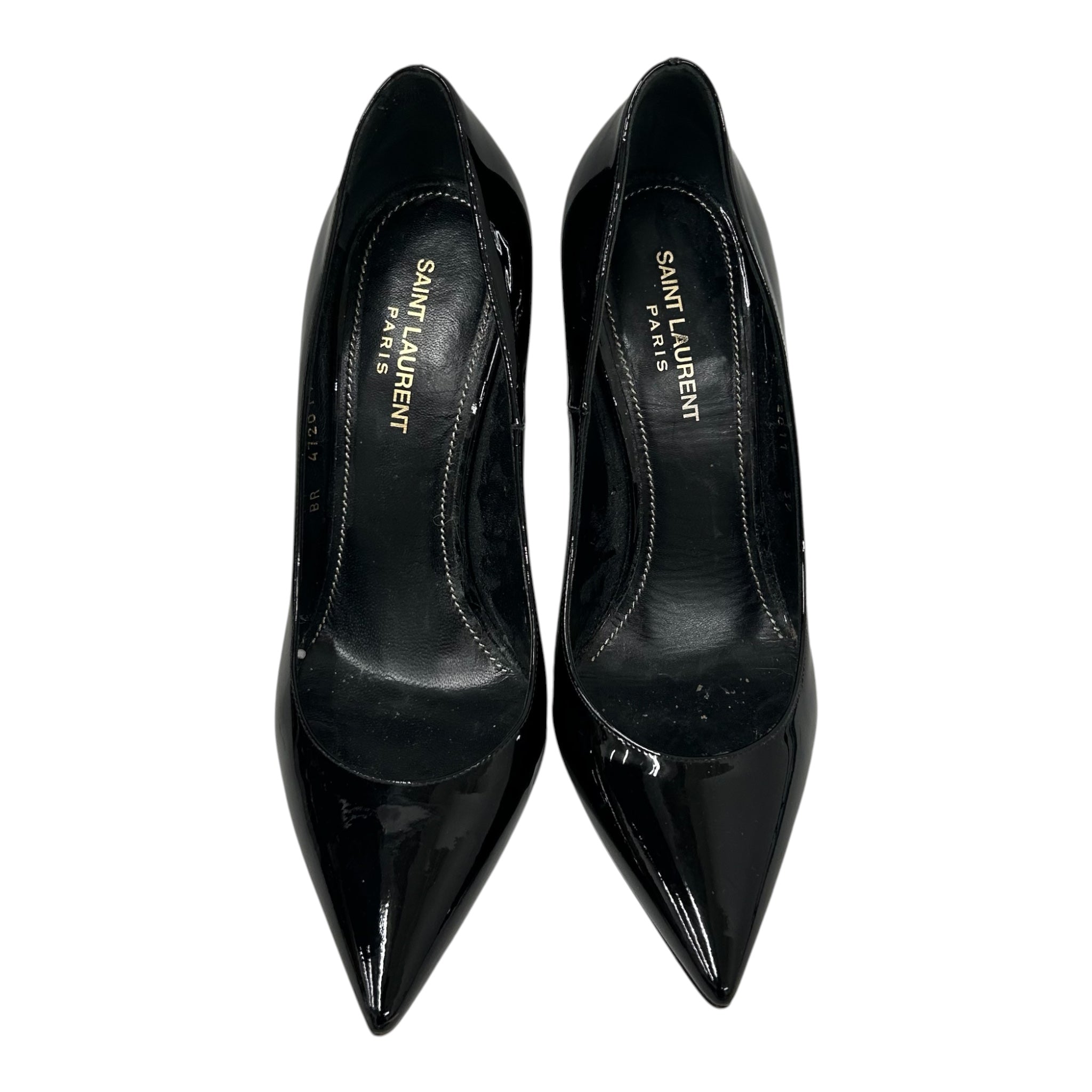 SAINT LAURENT/Heels/US 7.5/Leather/BLK/Opyum patent view 3