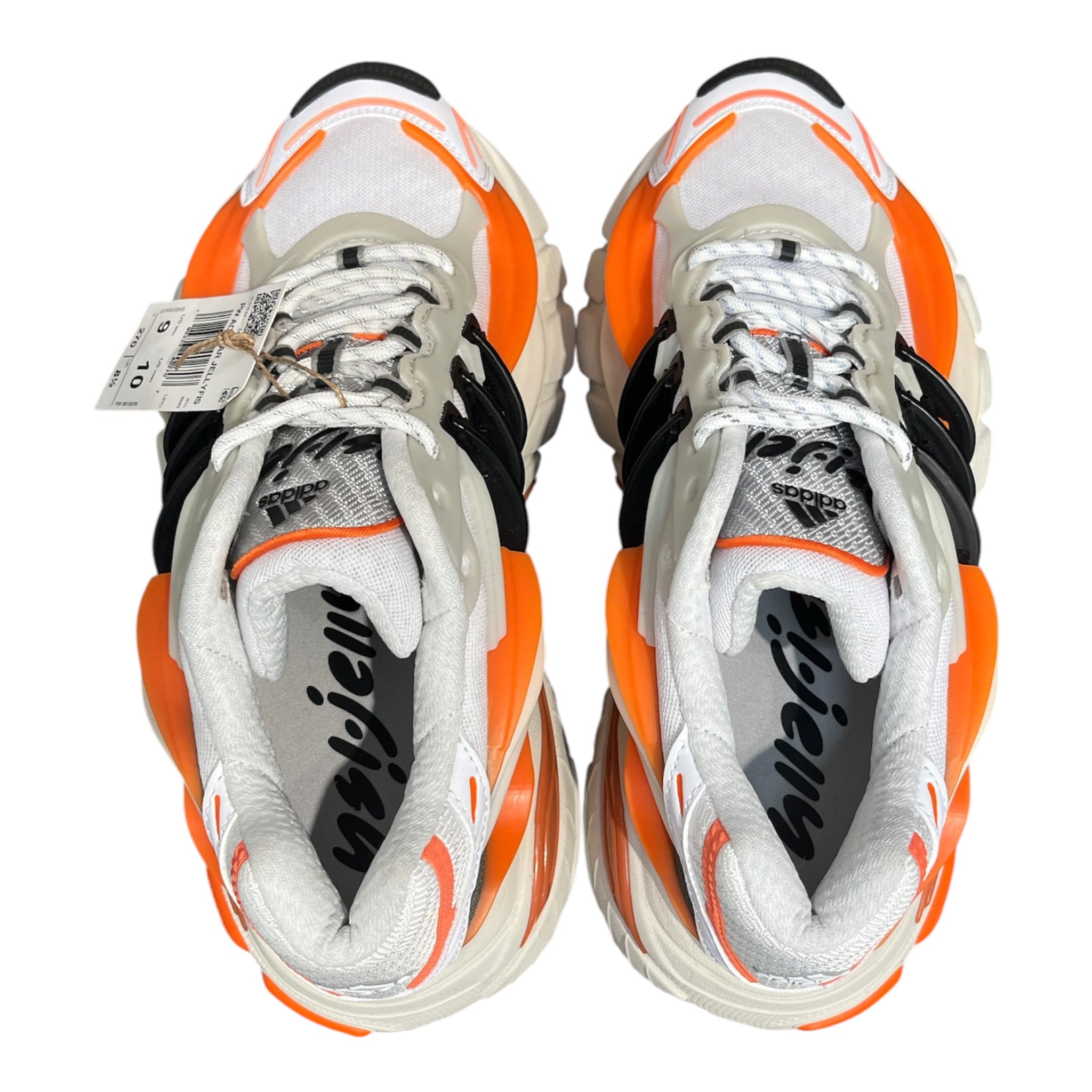 adidas/Low-Sneakers/US 9/WHT/JELLYFISH ORANGE ACC view 5