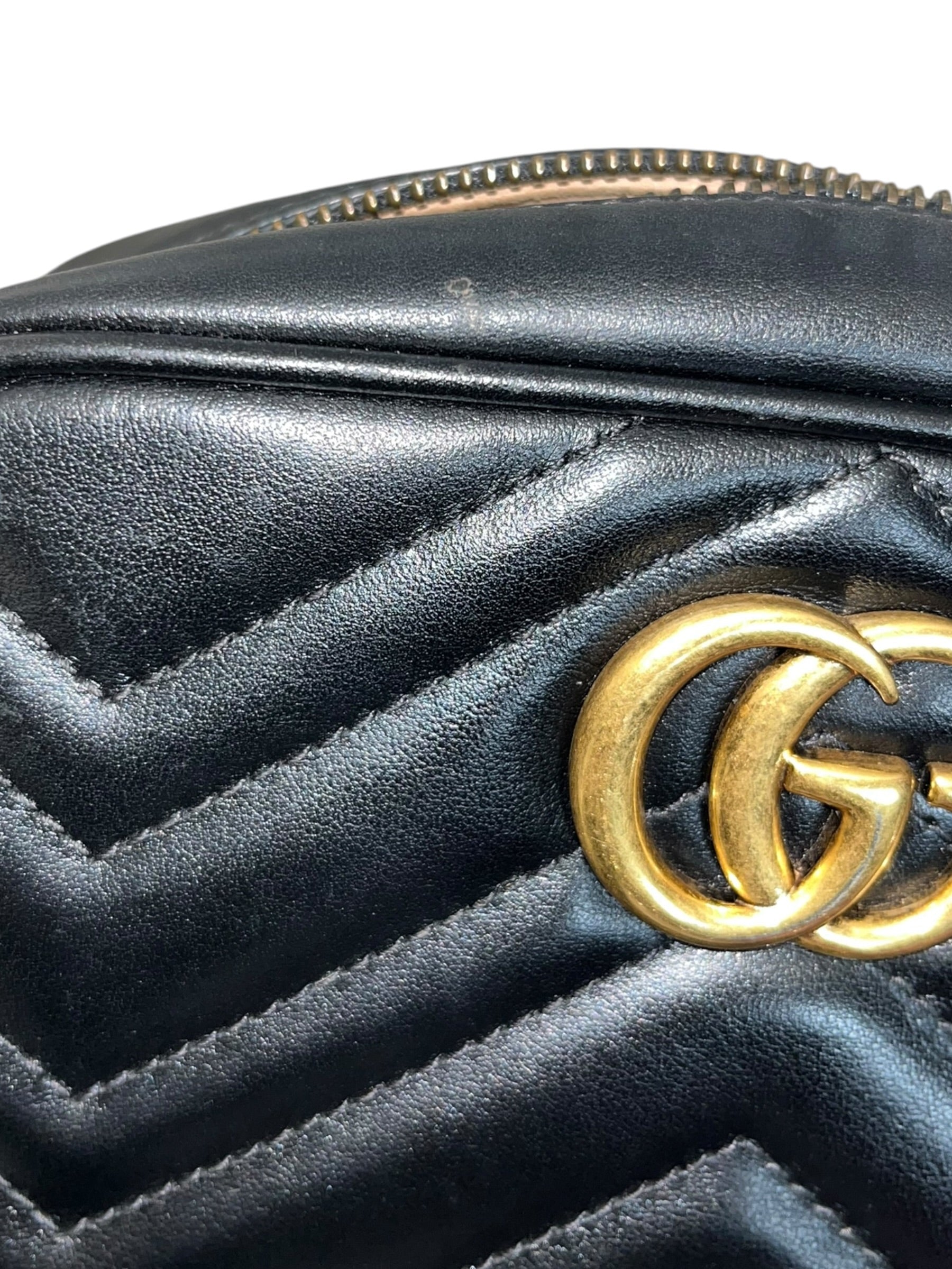 GUCCI/Cross Body Bag/Leather/BLK/chevron embroidery view 6