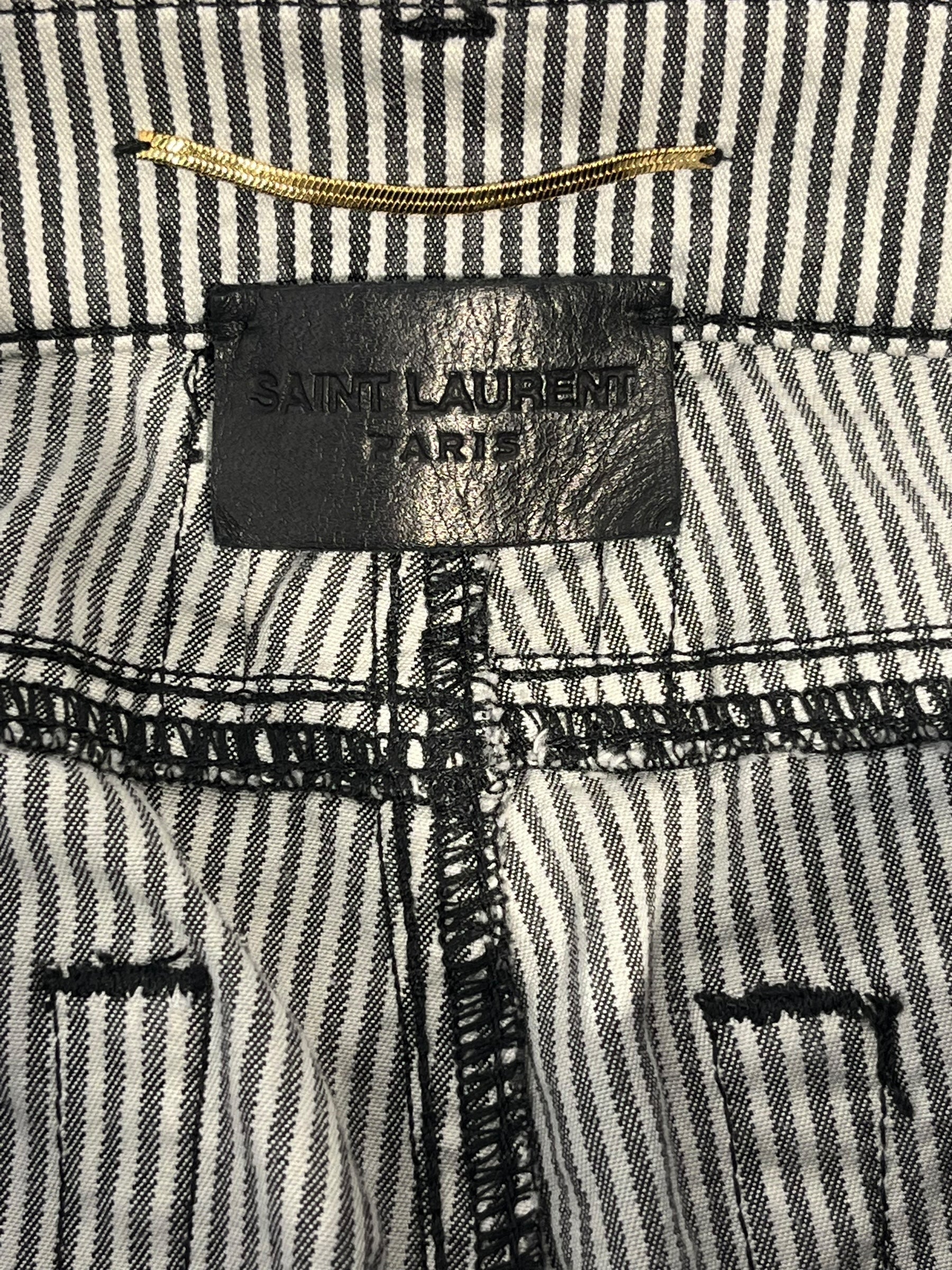SAINT LAURENT/Skinny Pants/27/Stripe/Cotton/WHT/PINSTRIPE, 00224 view 3