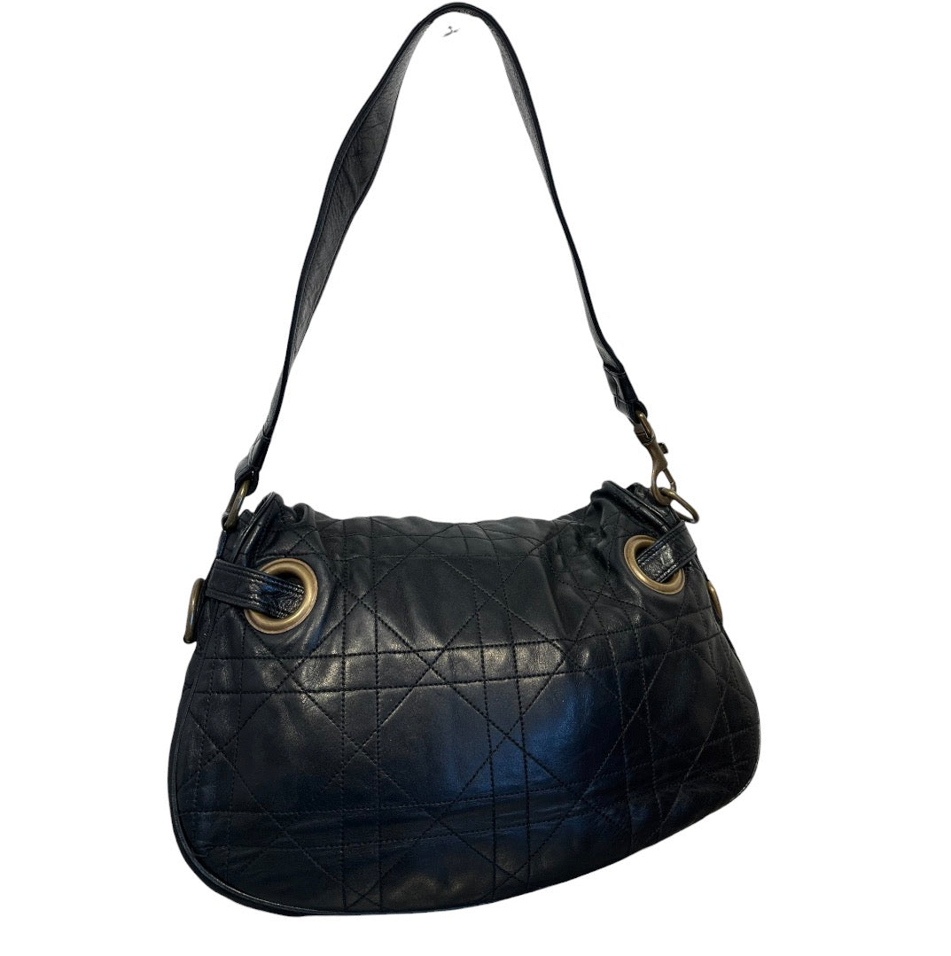 Christian Dior/Hand Bag/Leather/BLK/CANNAGE FLAP BAG view 2