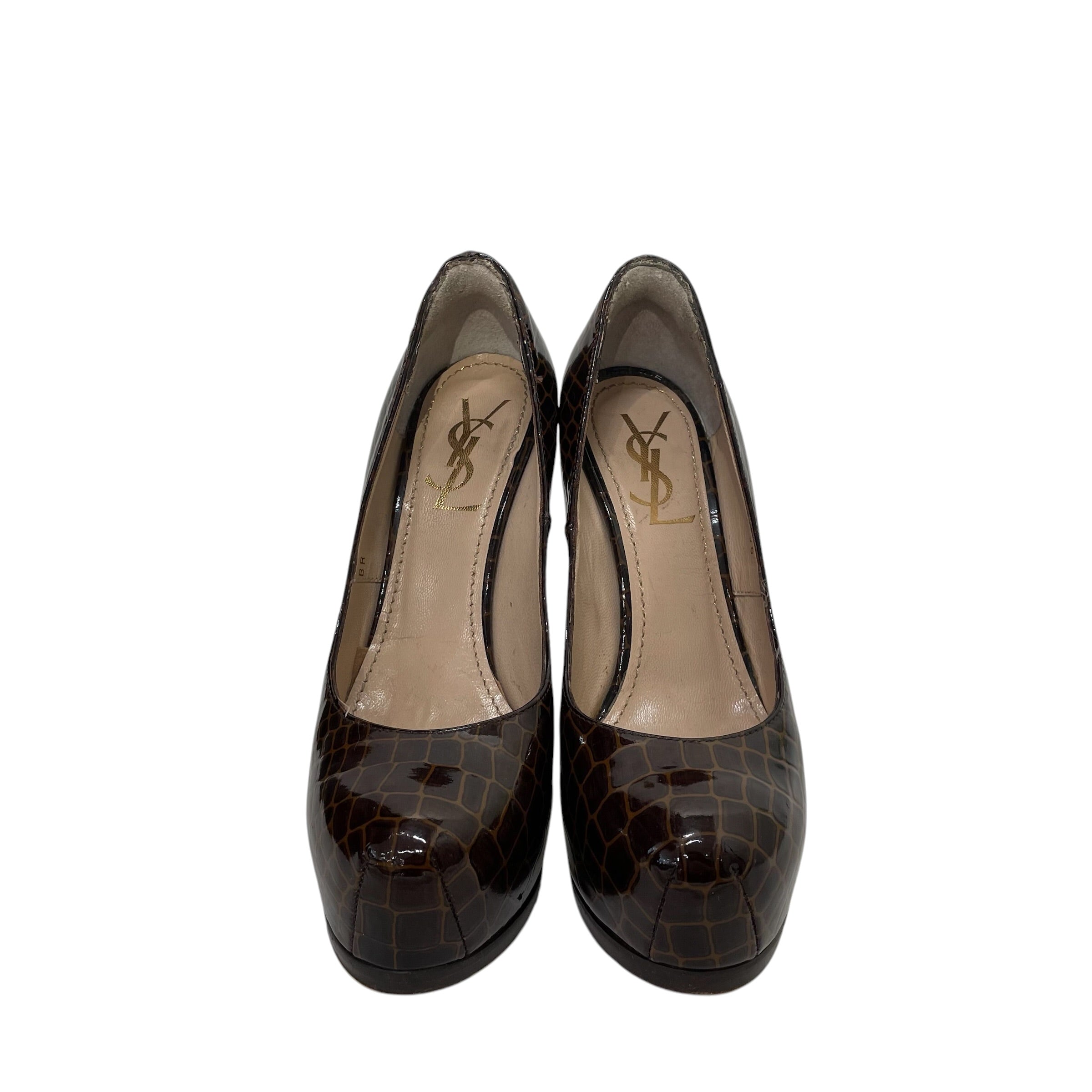 YVES SAINT LAURENT/Heels/EU 36/Animal Pattern/Leather/BRW/TRIBTOO PATENT LEATHER view 4