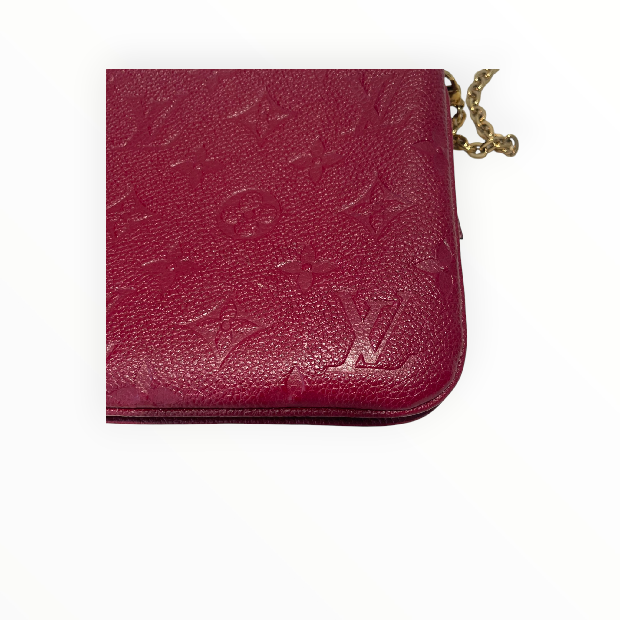 LOUIS VUITTON/Cross Body Bag/Leather/RED/Empreinte Pochette view 6