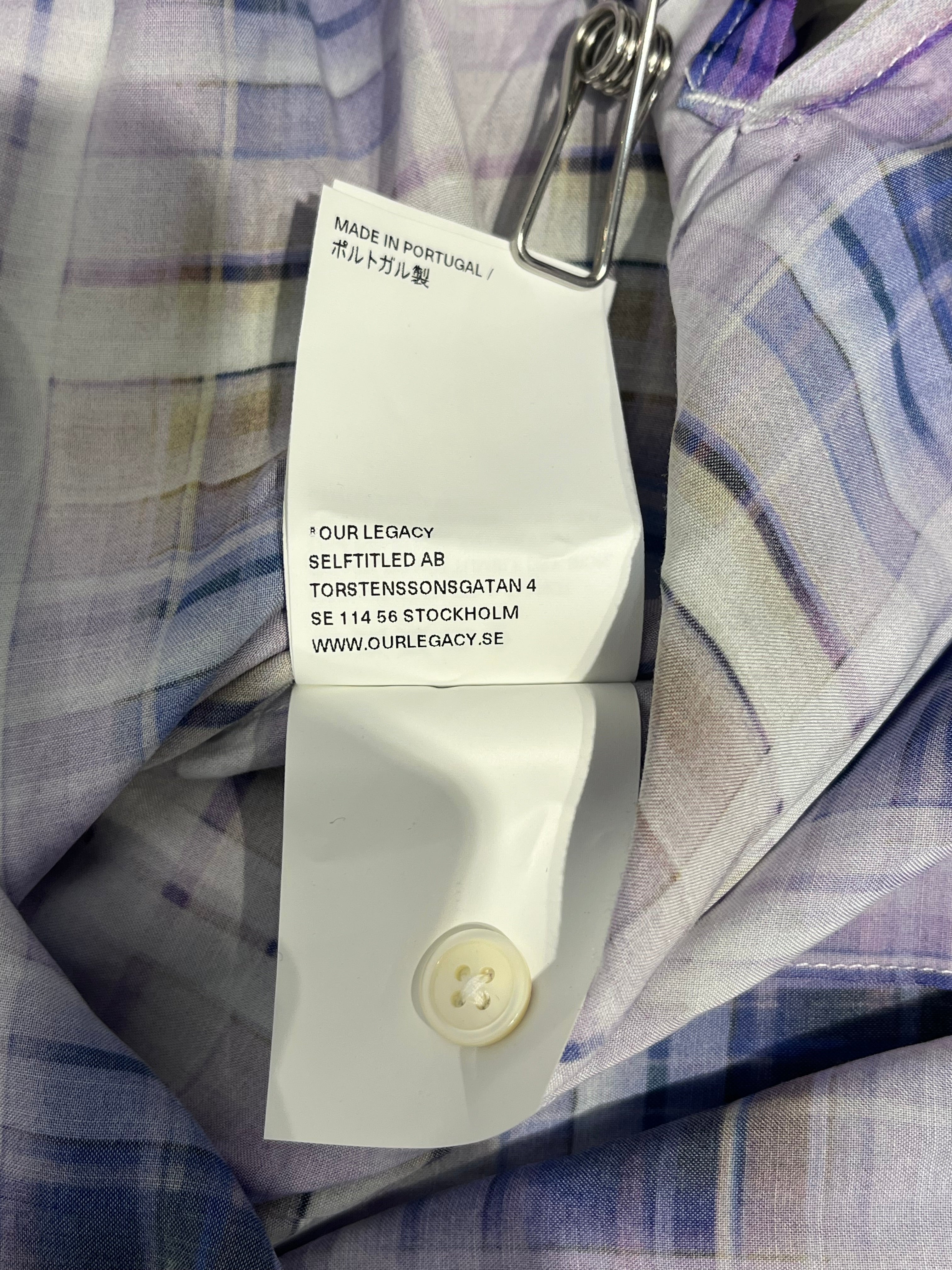 OUR LEGACY/LS Shirt/32/Cotton/PPL/Plaid/ppl blu wht ylw view 6