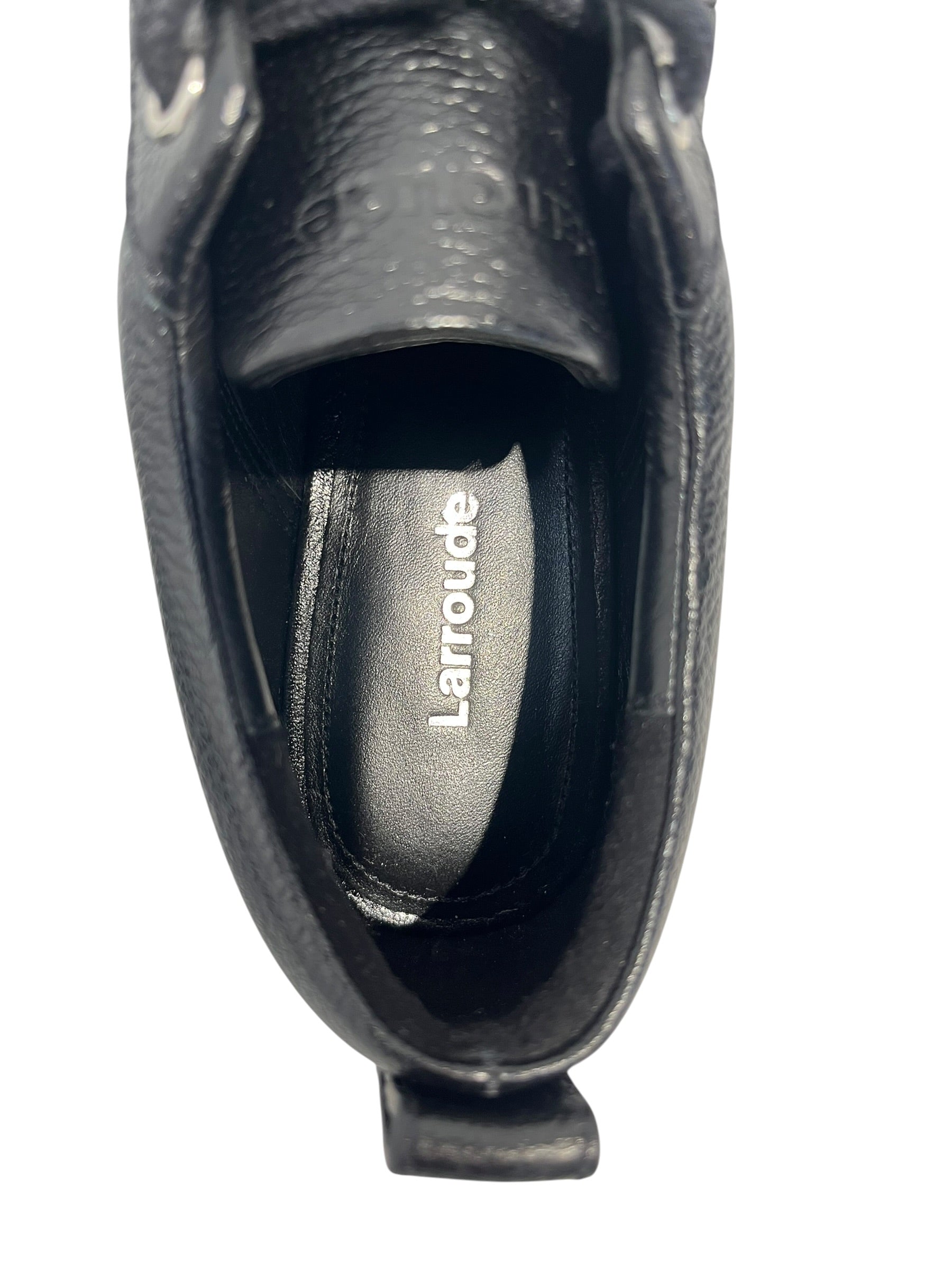 larroude/Shoes/US 7/Leather/BLK/oxfords back logo view 3