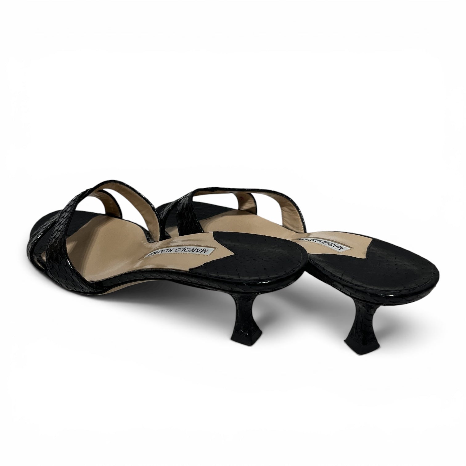 MANOLO BLAHNIK/Heels/EU 39.5/Animal Pattern/Leather/BLK/Open-Toe/callamu view 2