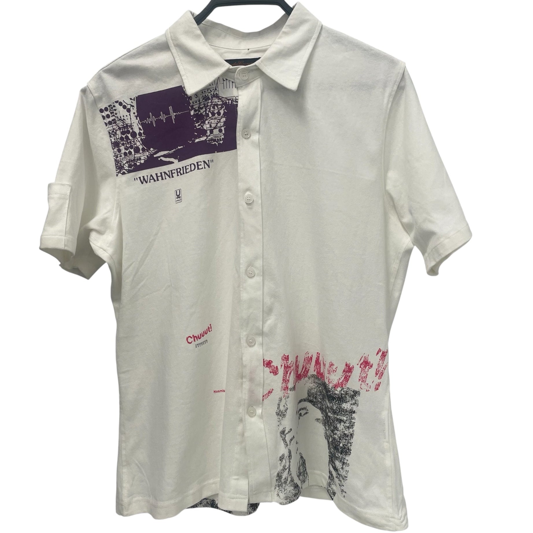 UNDERCOVERISM/SS Shirt/3/Cotton/WHT/All Over Print/WAHNFRIEDEN view 1
