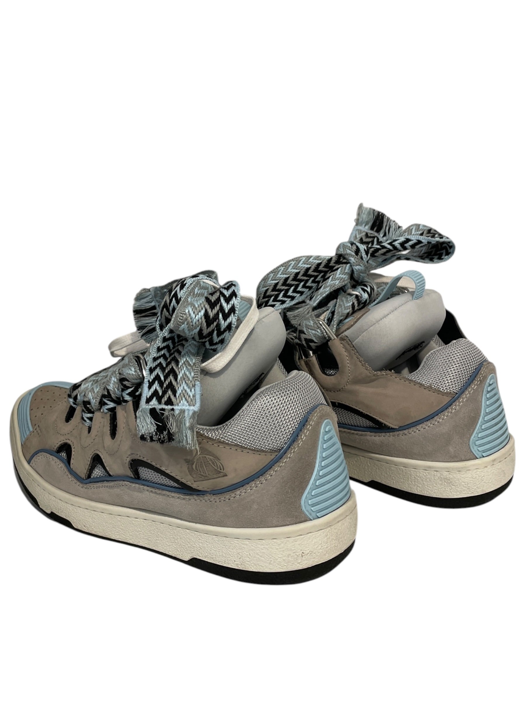 LANVIN/Low-Sneakers/US 7/Stripe/Cotton/BLU/CURB SNEAKERS view 2