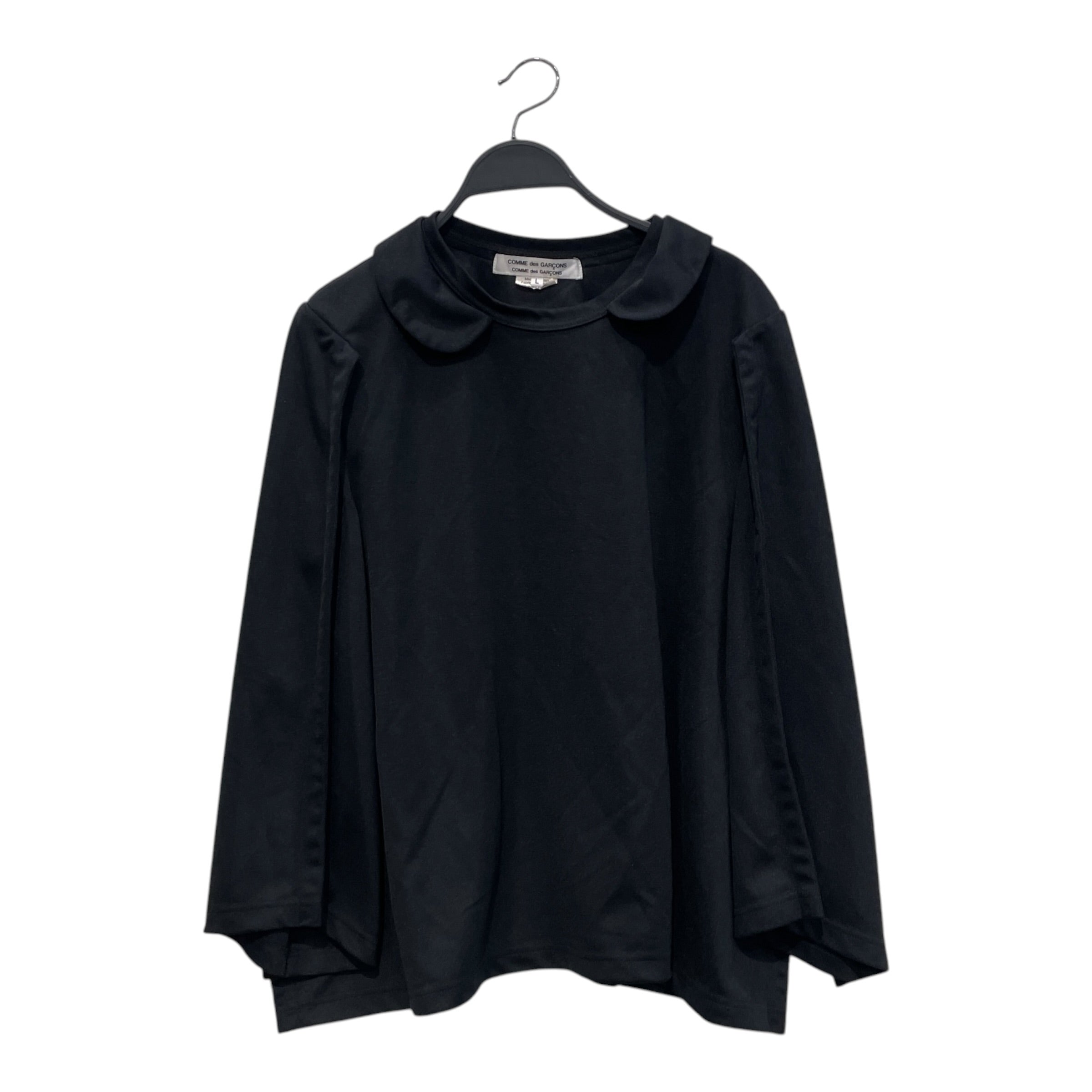 COMME des GARCONS/Blouse/L/Polyester/BLK/PETER PAN COLLAR FLARED HEM view 1