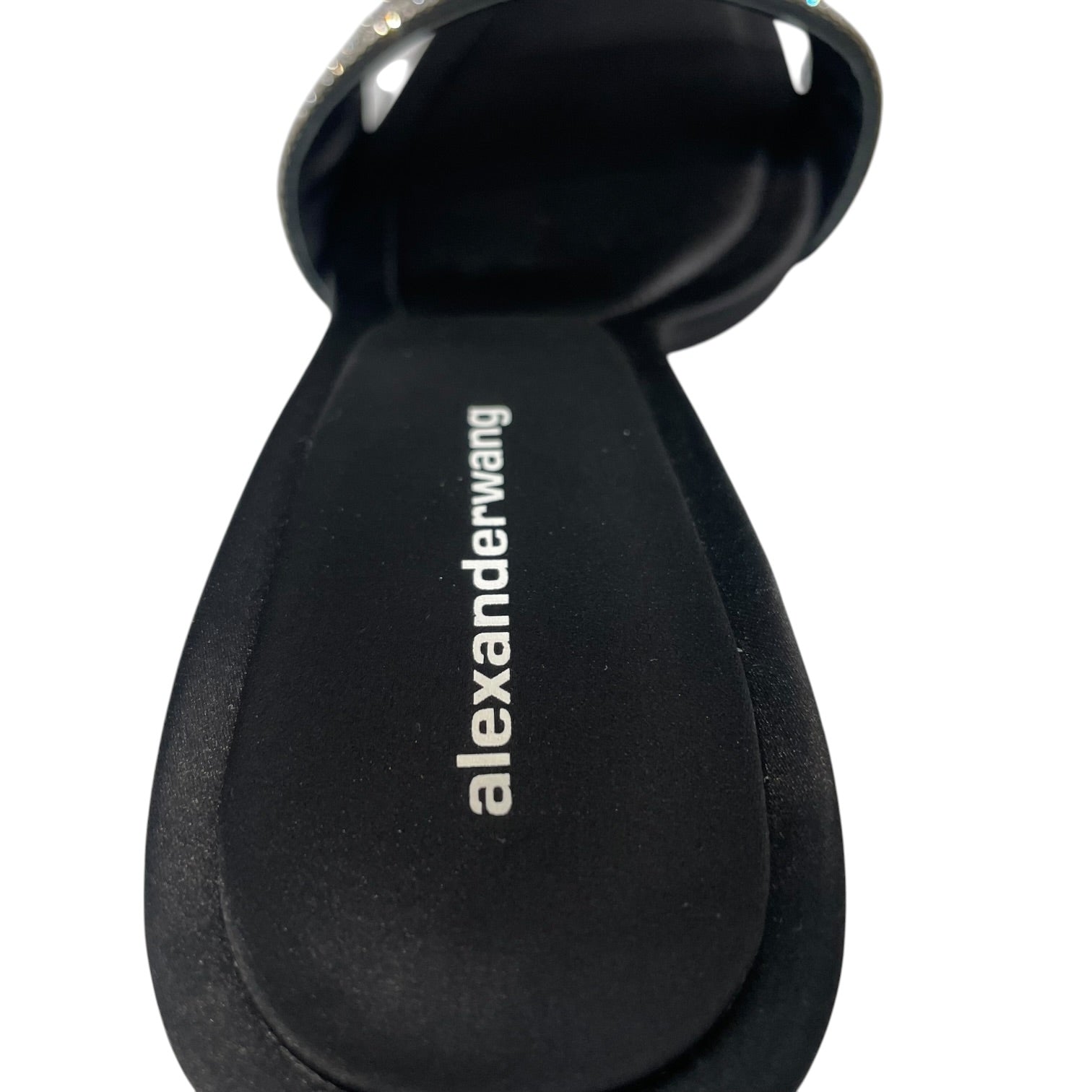 Alexander Wang/Heels/EU 38/Cotton/BLK/bedazzled logo strap view 3