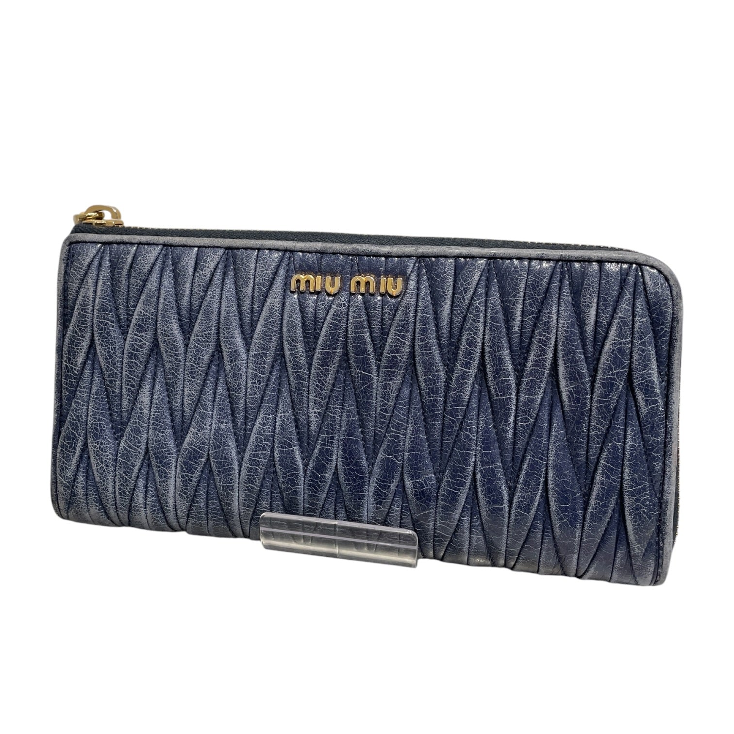 MIU MIU/Long Wallet/Leather/IDG/L's/PELLE BLU MATELASSE view 1