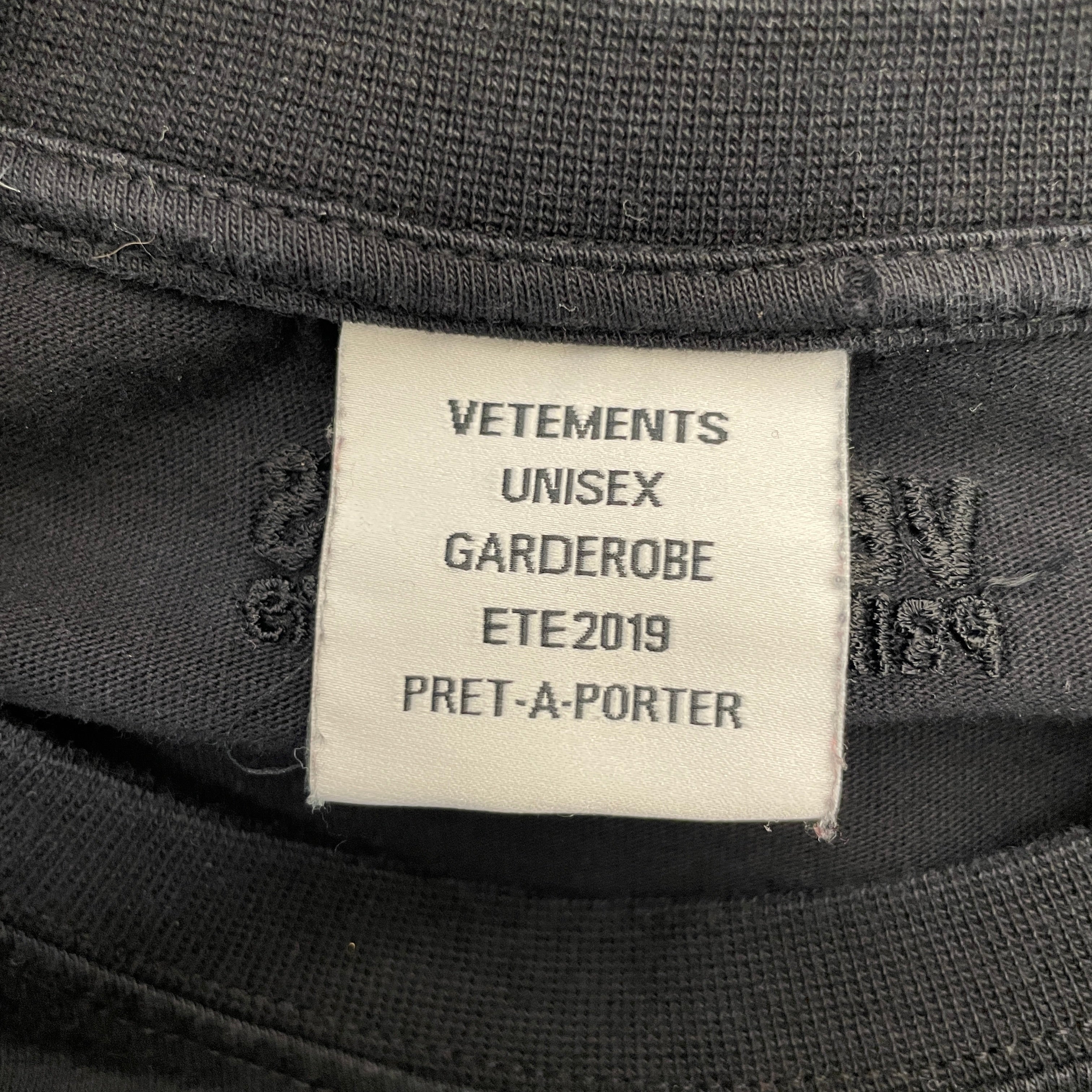 VETEMENTS/T-Shirt/XS/Cotton/BLK/ view 3