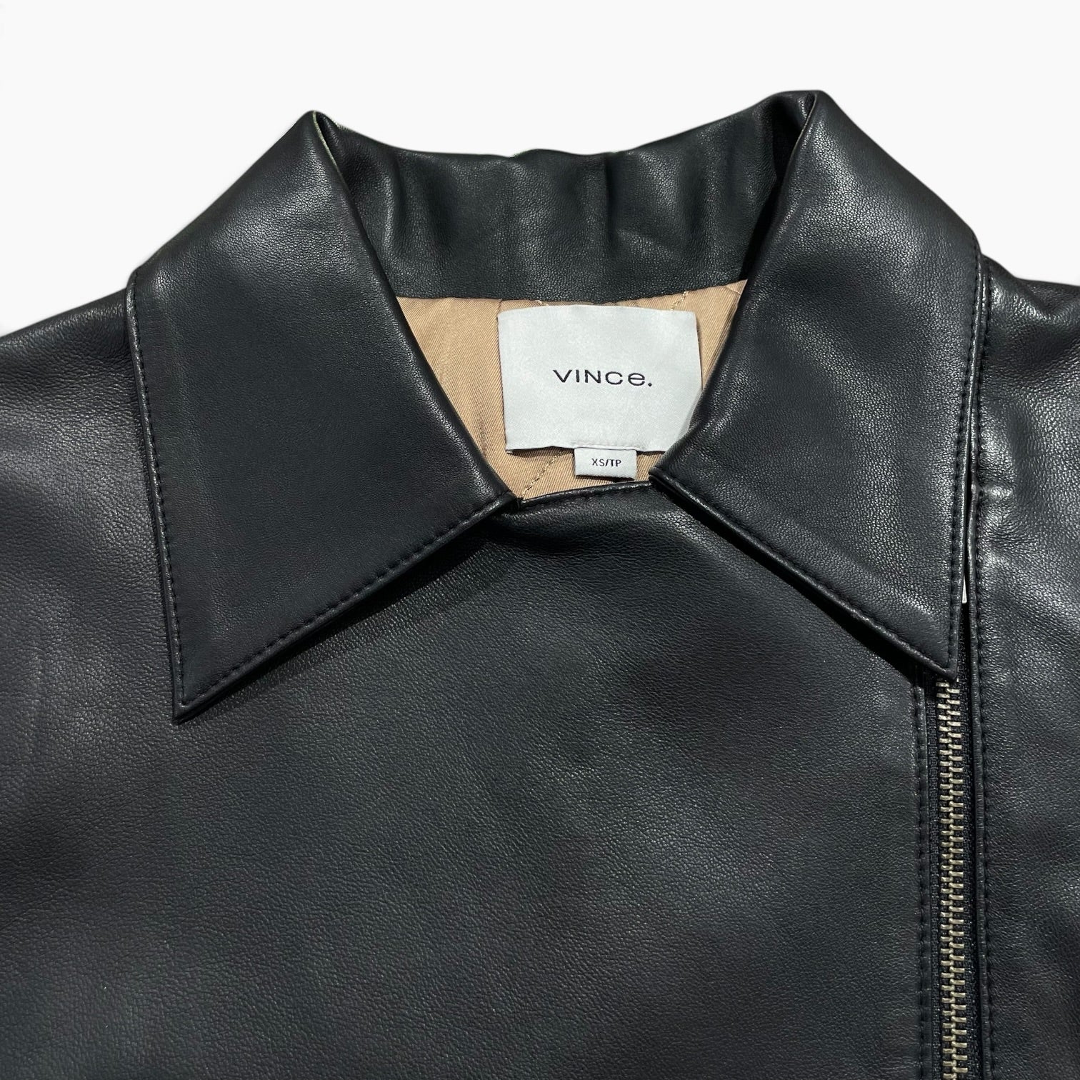 VINCE./Leather Jkt/XS/Leather/BLK/Vince, Asymmetrical Zipper view 4