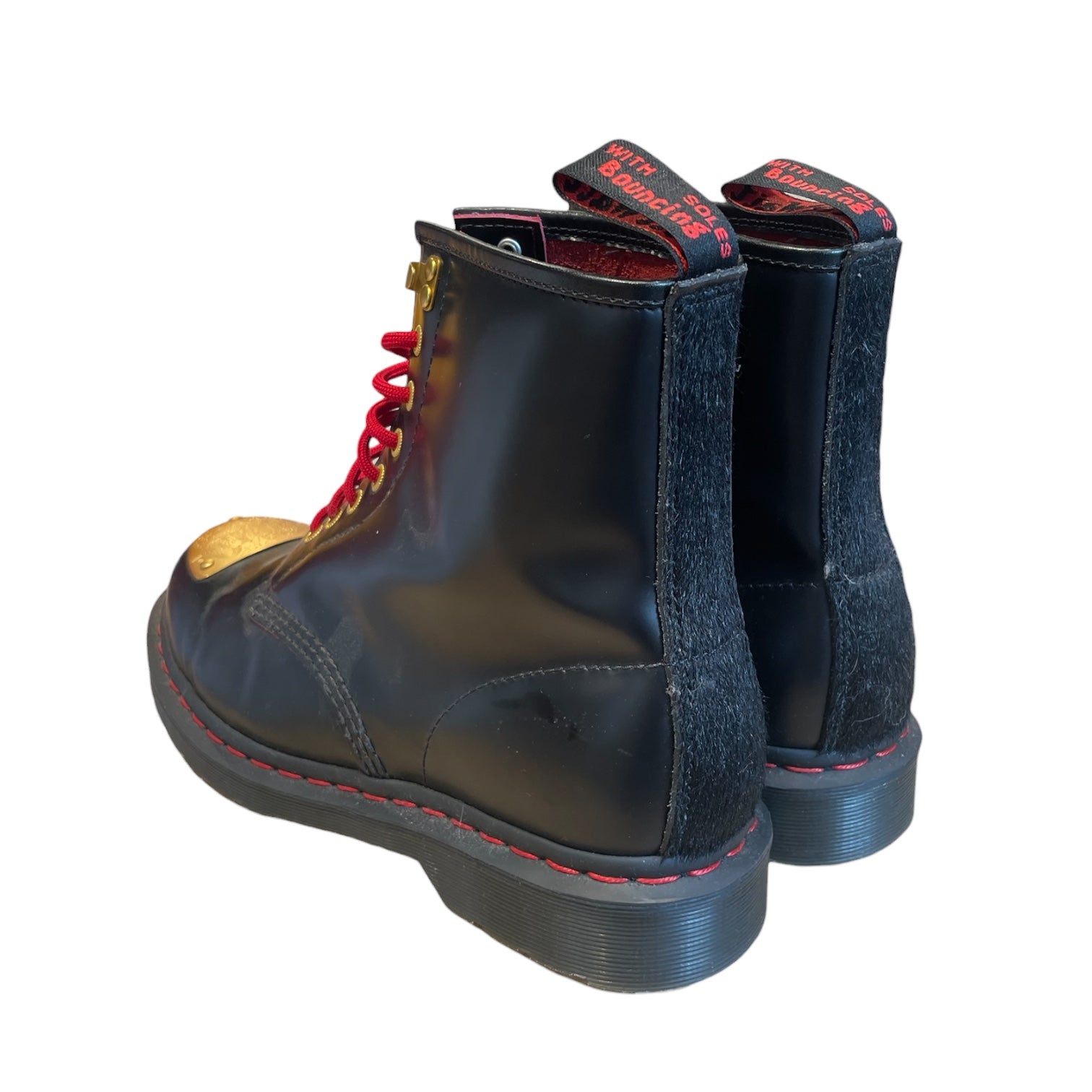 Dr.Martens/Lace Up Boots/US 10/Leather/BLK/LA004/1460/RED LCE/GOLD TIP view 2
