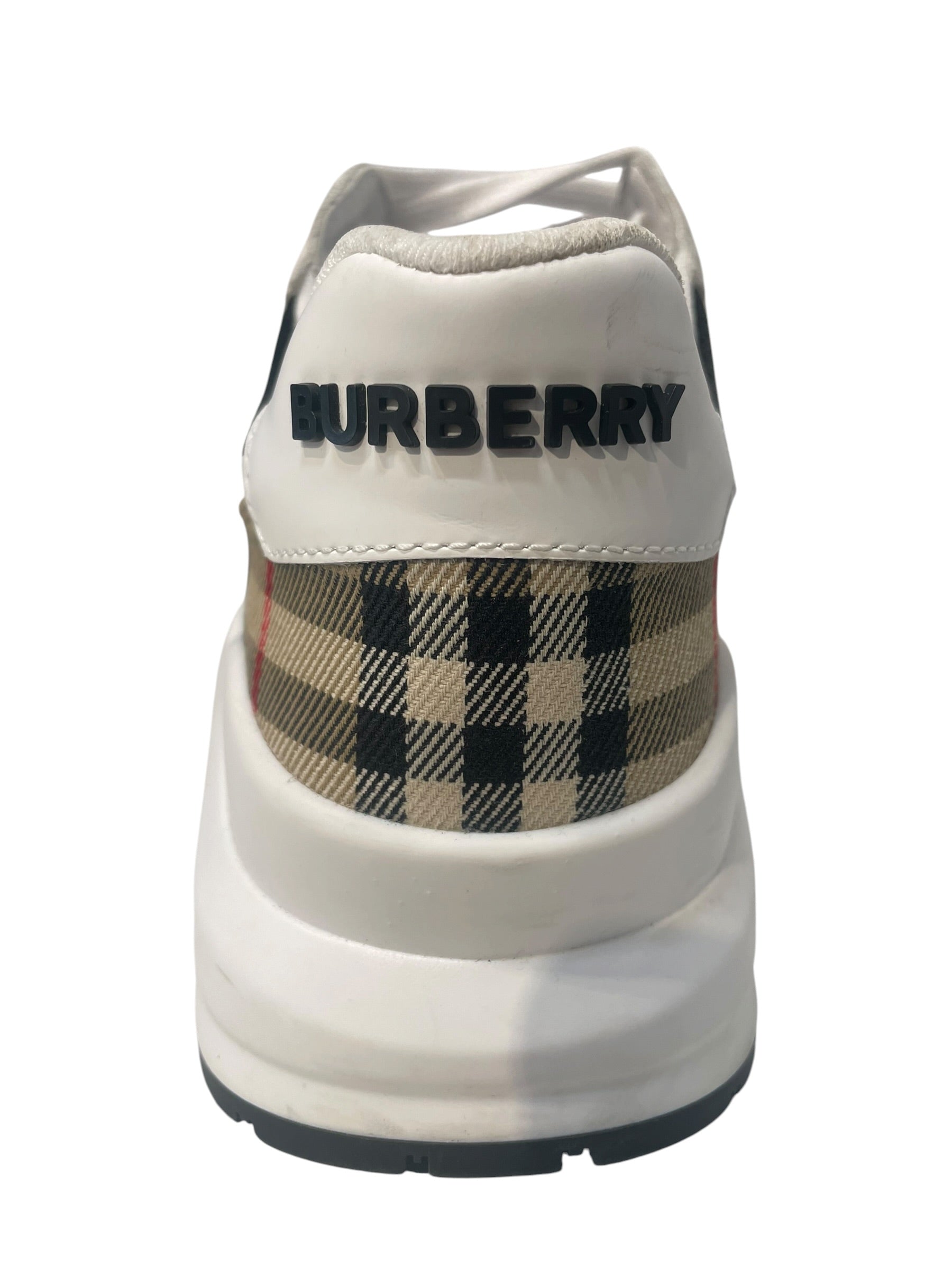 BURBERRY LONDON/Low-Sneakers/EU 42/Glen Check/Nylon/WHT/Straight Tip/Ramsey view 3