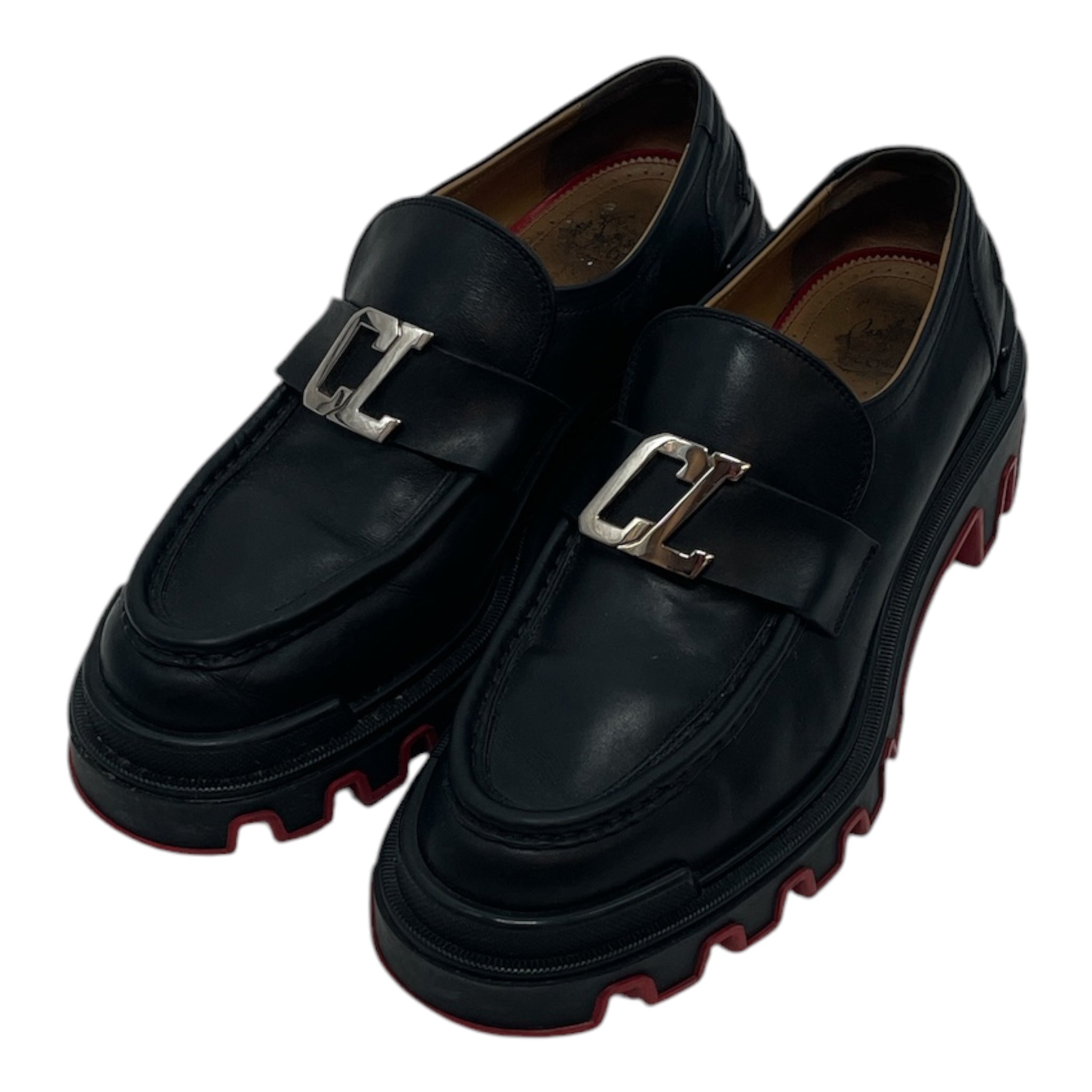 Christian Louboutin/Loafers/EU 42.5/Leather/BLK/CL MOC DUNE view 1