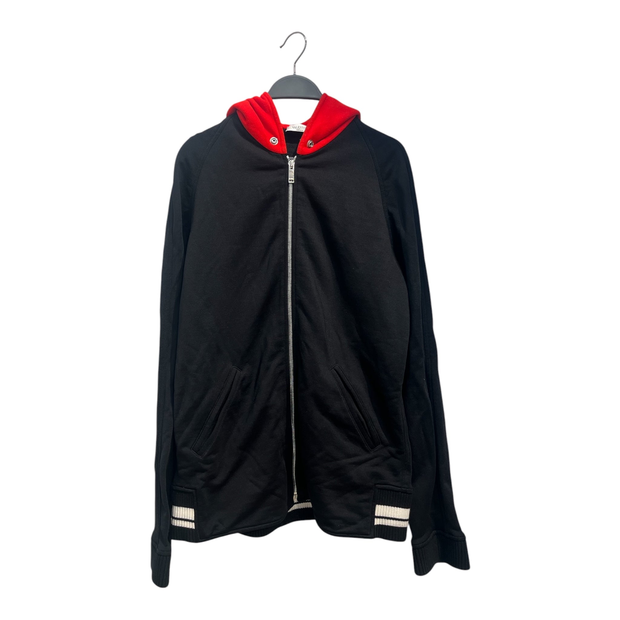 VALENTINO/Zip Up Hoodie/XL/Cotton/BLK/REVERSIBLE ZIP UP HOODIE view 1