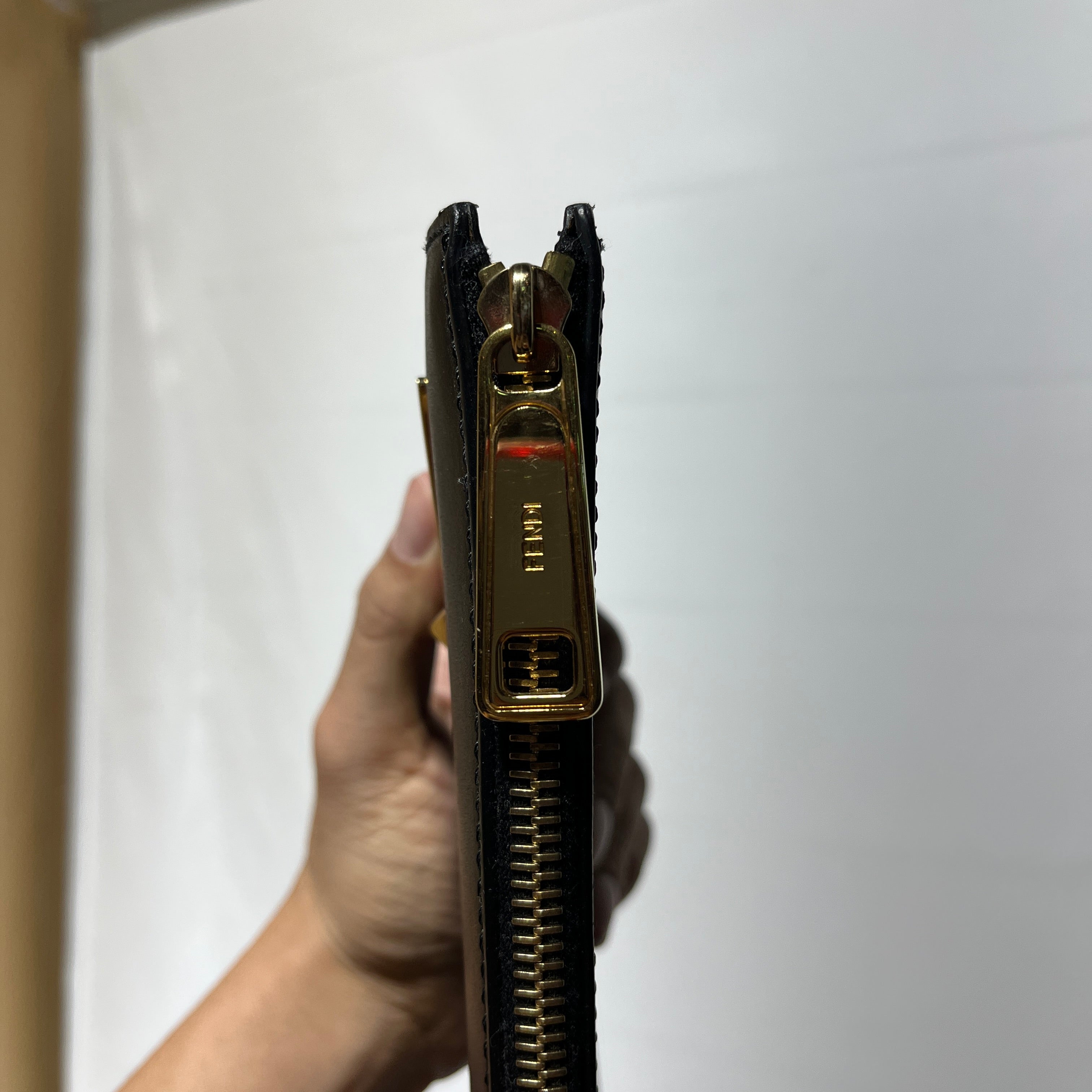 FENDI/Pouch/Leather/BLK/GOLD EYE POUCH view 9