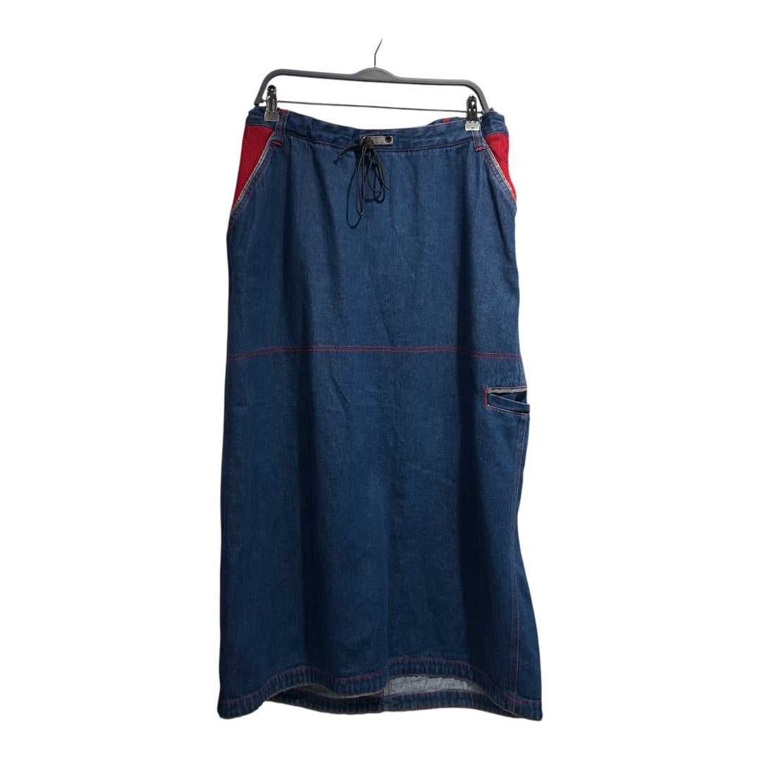 MACGIRL/Long Skirt/14/Cotton/IDG/Maxi Length/red mesh detailing view 1