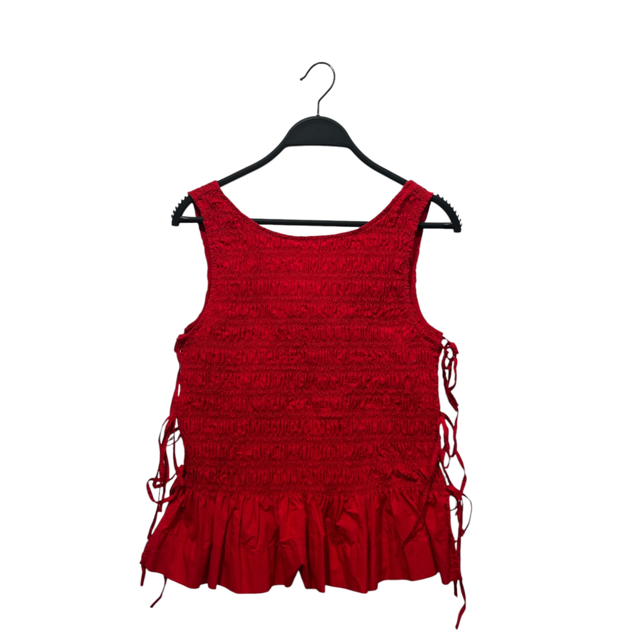 GANNI/SS Blouse/38/Cotton/RED/ROUCHED 3 SIDE TIES view 1