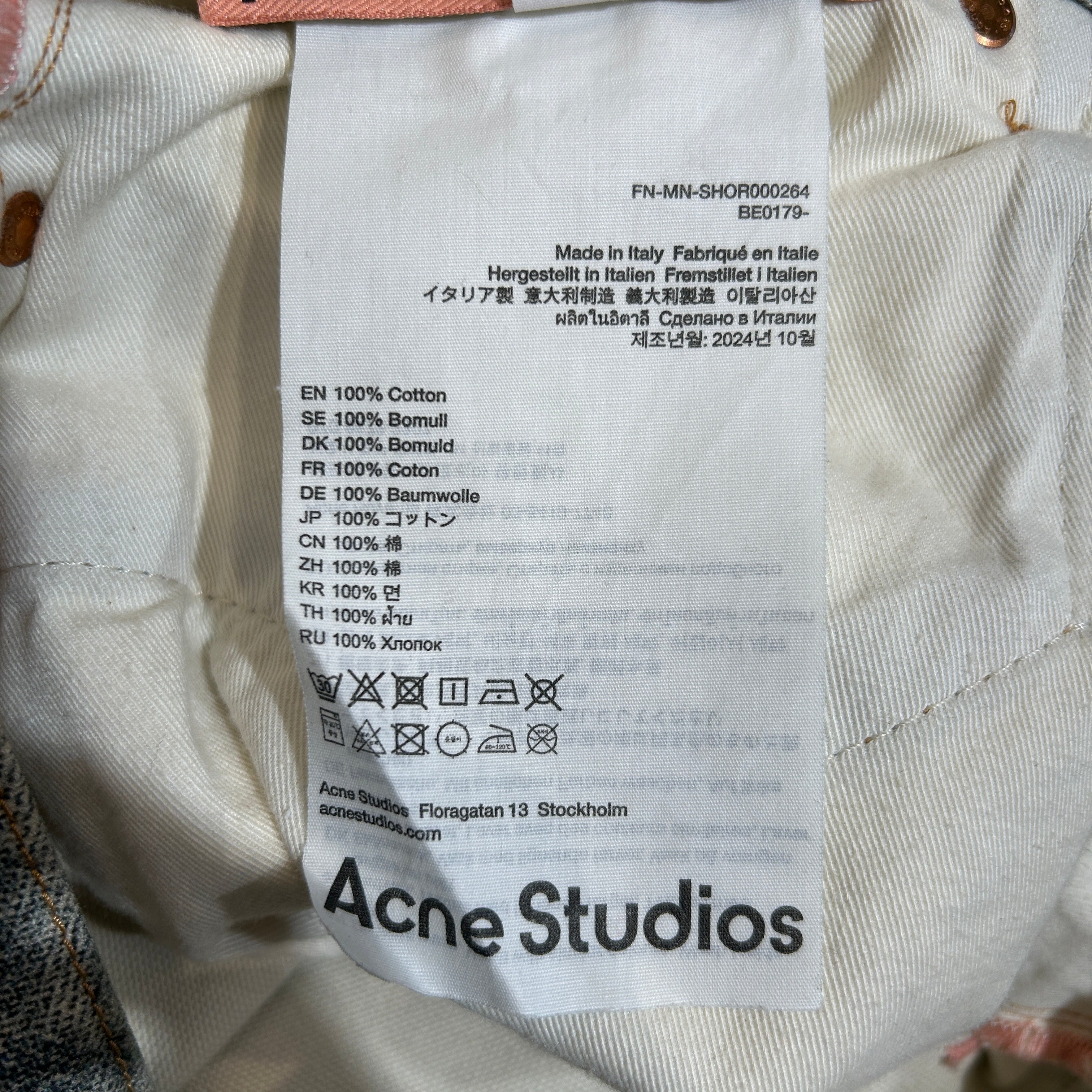 Acne Studios/Shorts/50/Cotton/BLU/PRINTED DENIM WITH CHARMS view 4