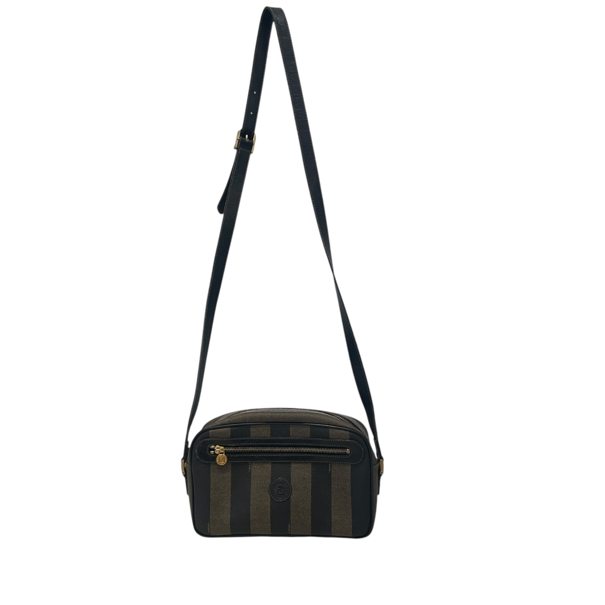 FENDI/Bag/Stripe/Leather/BRW/Stripped Cross body view 1