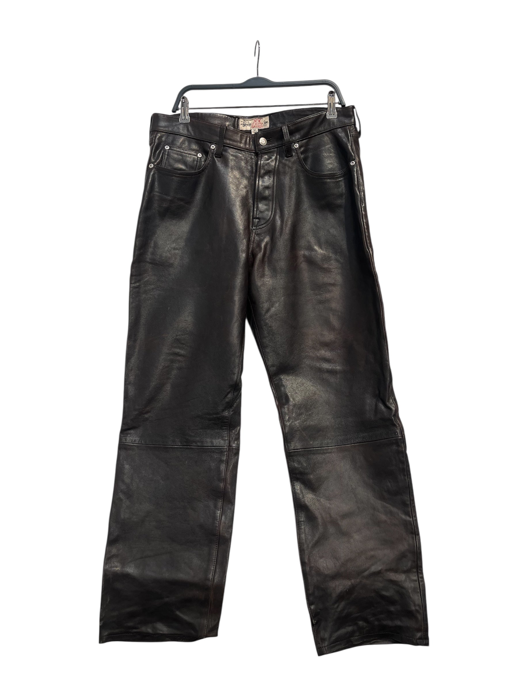 STUSSY/Pants/32/Leather/BRW/LEATHER NEW CLASSIC PANTS view 1