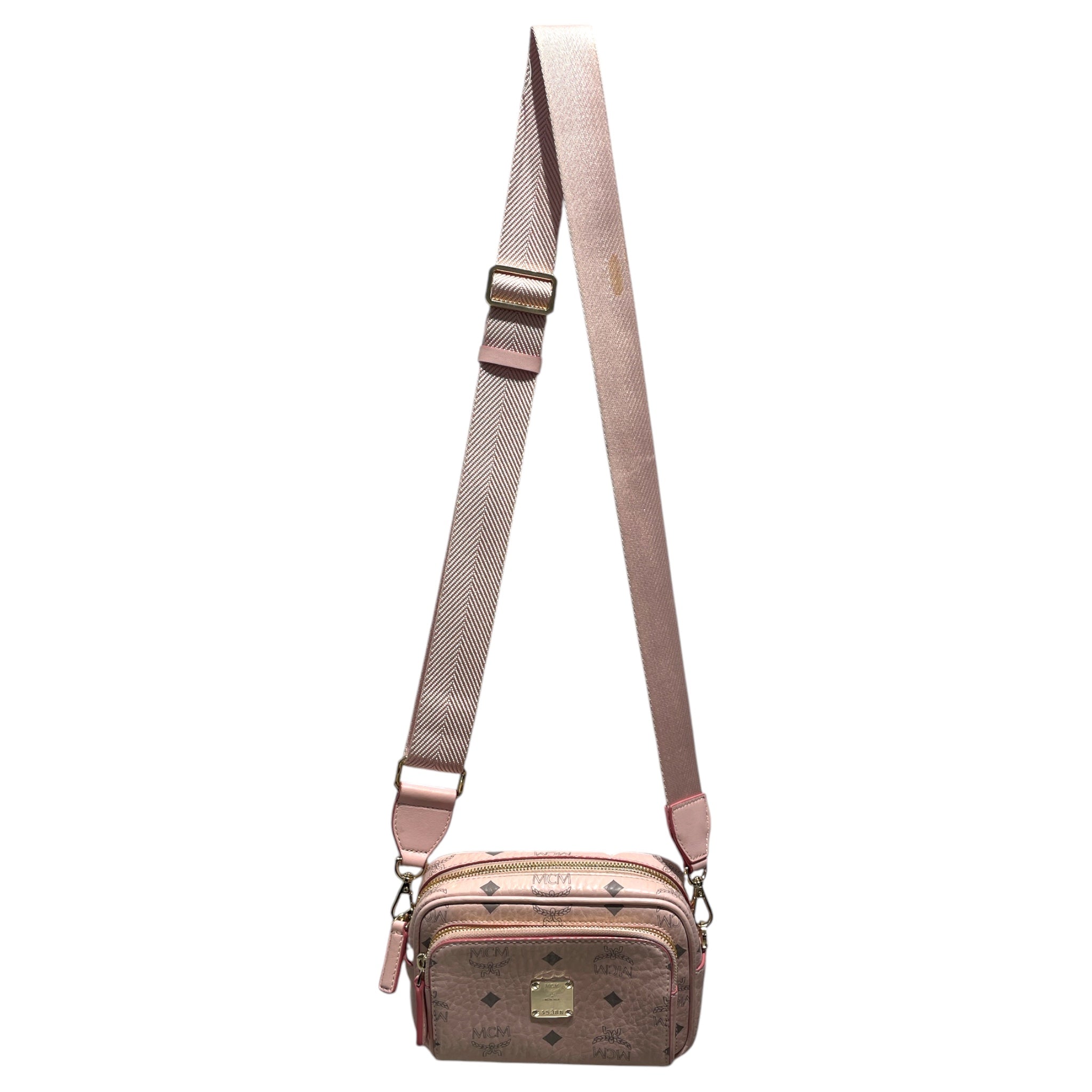 MCM/Belt/Monogram/Leather/PNK/ view 1