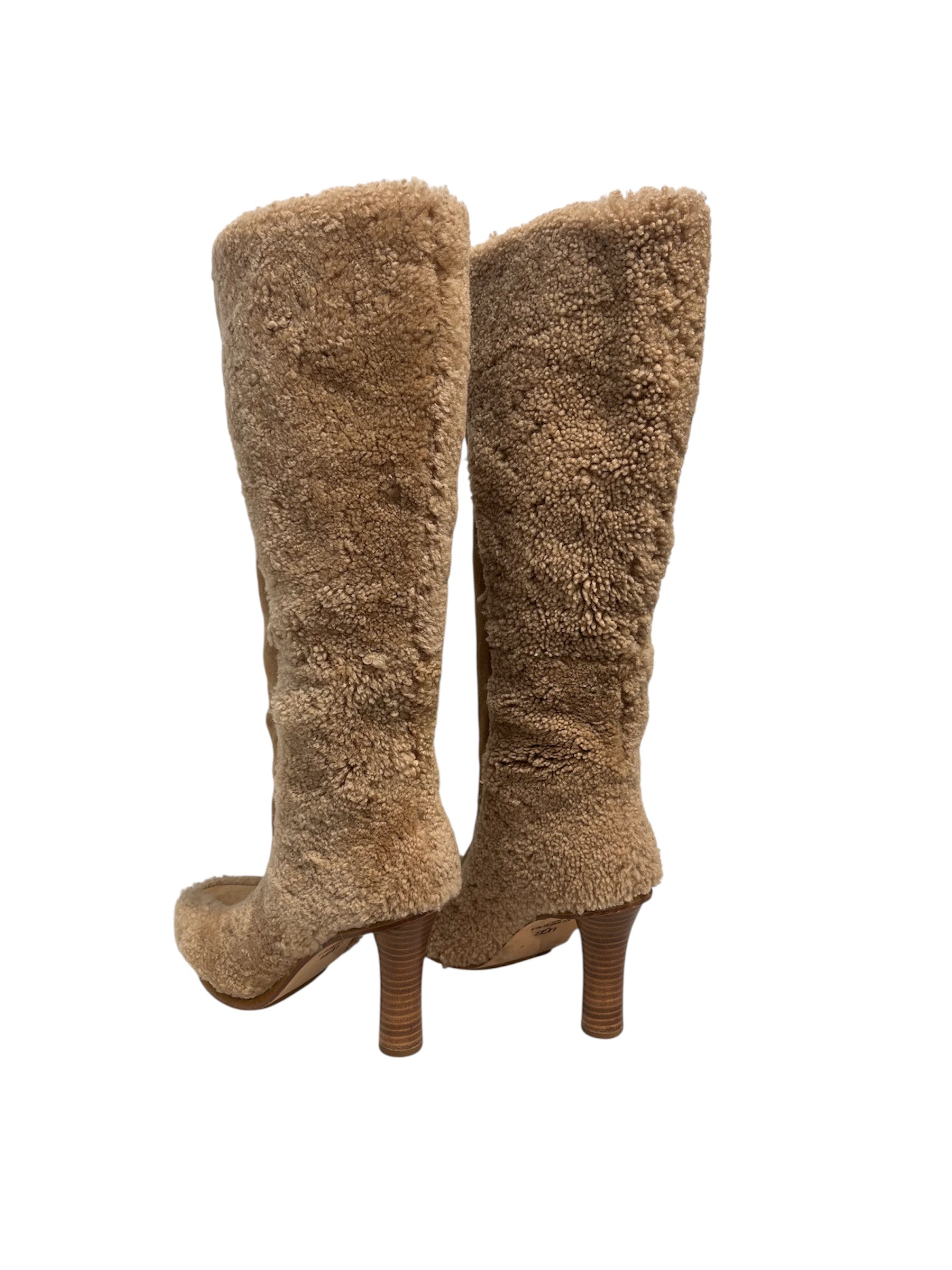 UGG australia/Boots/US 9/Suede/CML/faux sheerling heels view 2