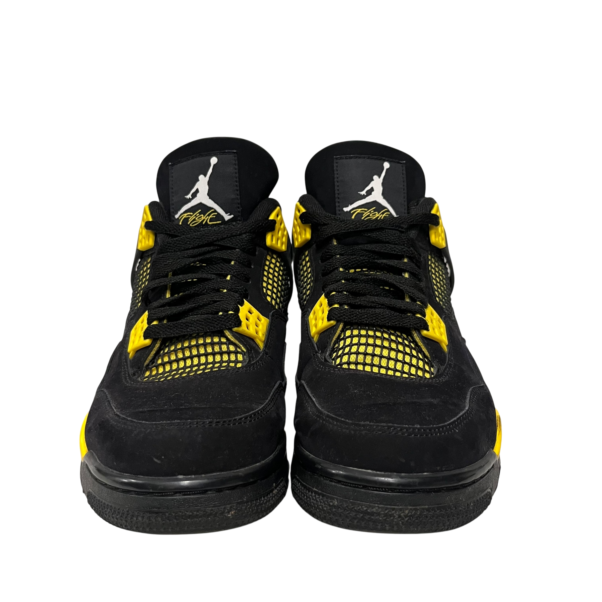JORDAN BRAND/Hi-Sneakers/US 10.5/Suede/BLK/jordan 4 thunder suede blk/yel view 3