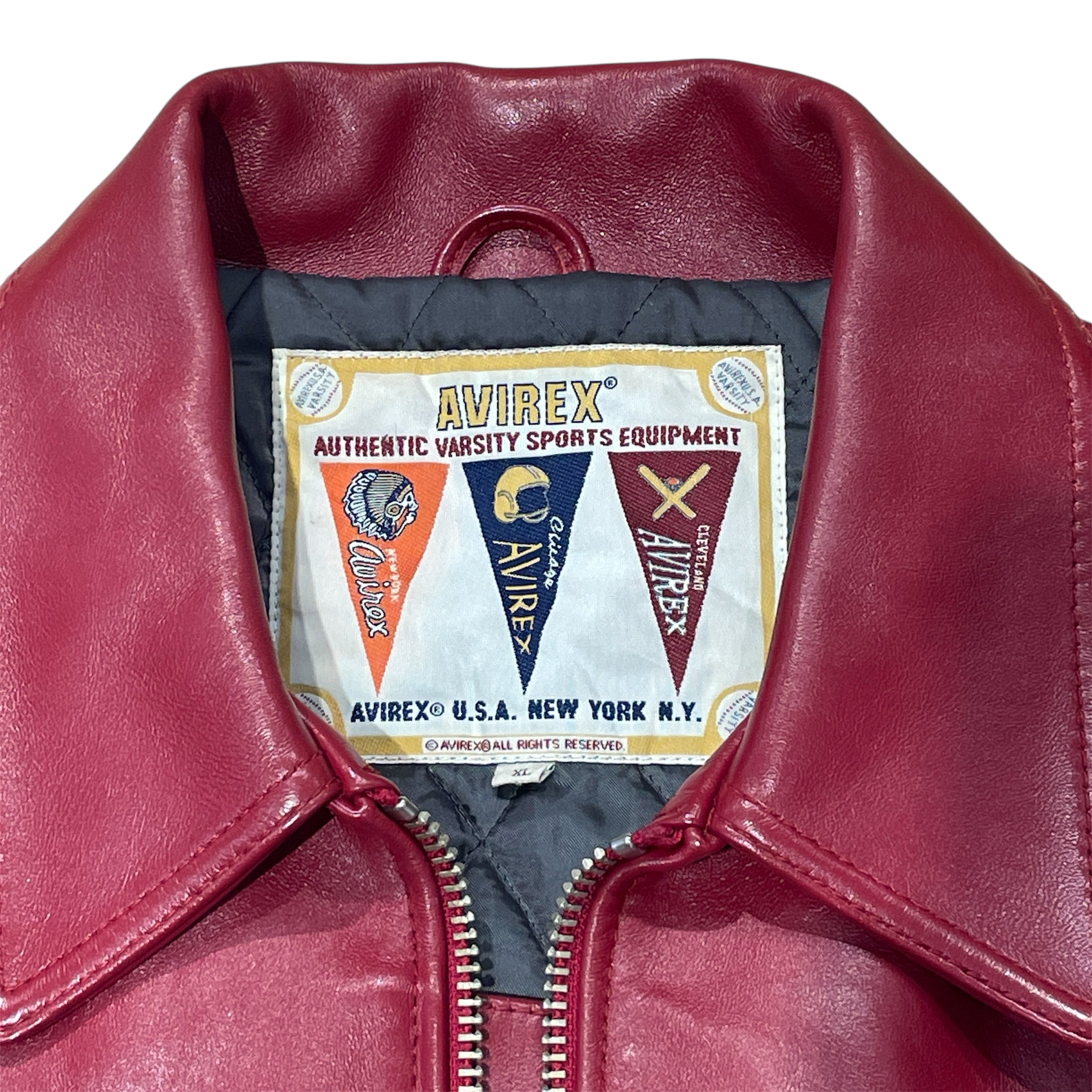 AVIREX/Leather Jkt/L/Leather/RED/Single Breasted/All Over Print/VINTAGE AVIREX RED LEATHER view 3