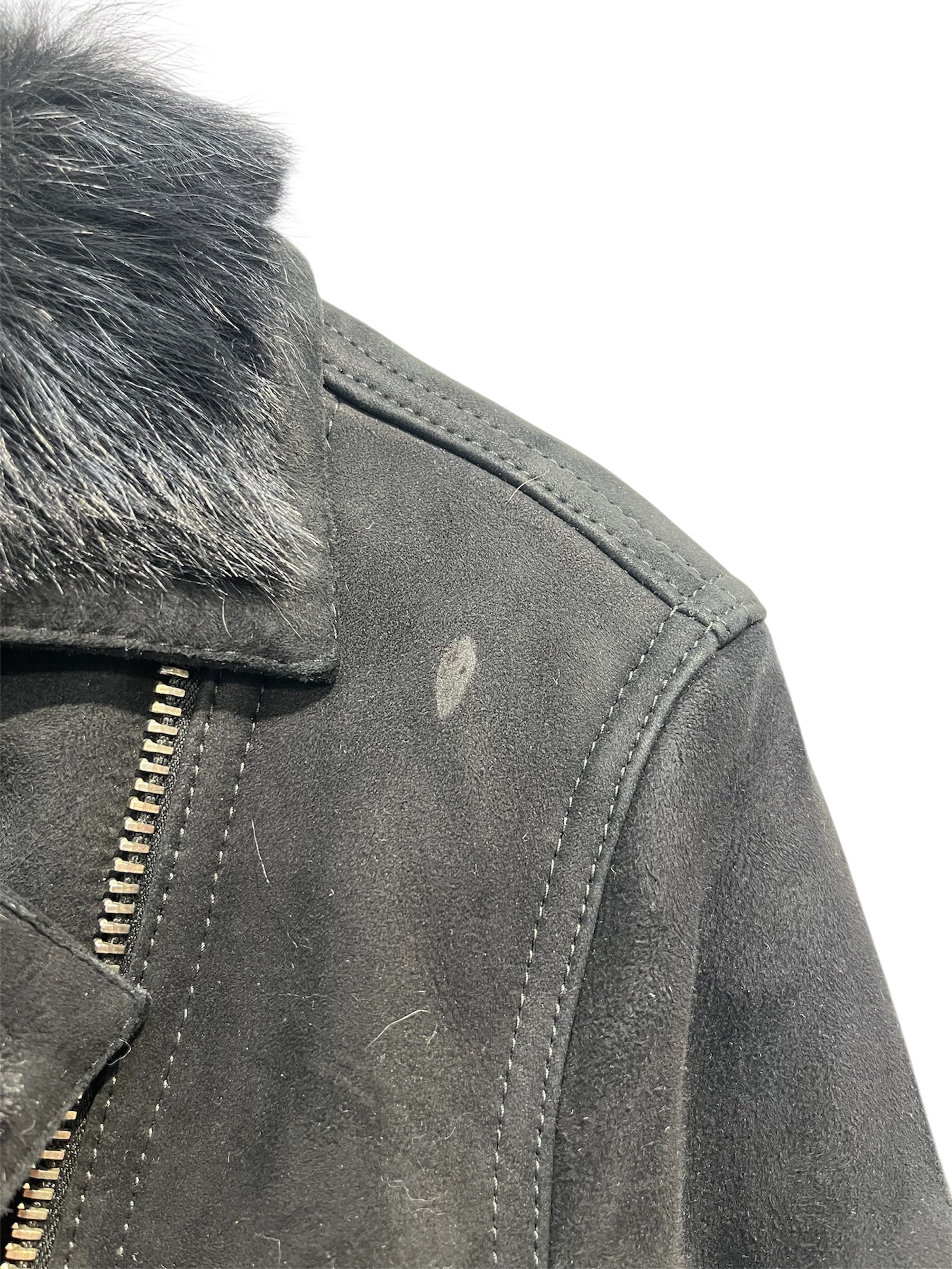 PIERRE BALMAIN/Leather Jkt/26/Leather/BLK/shearling fur gold hardware view 3